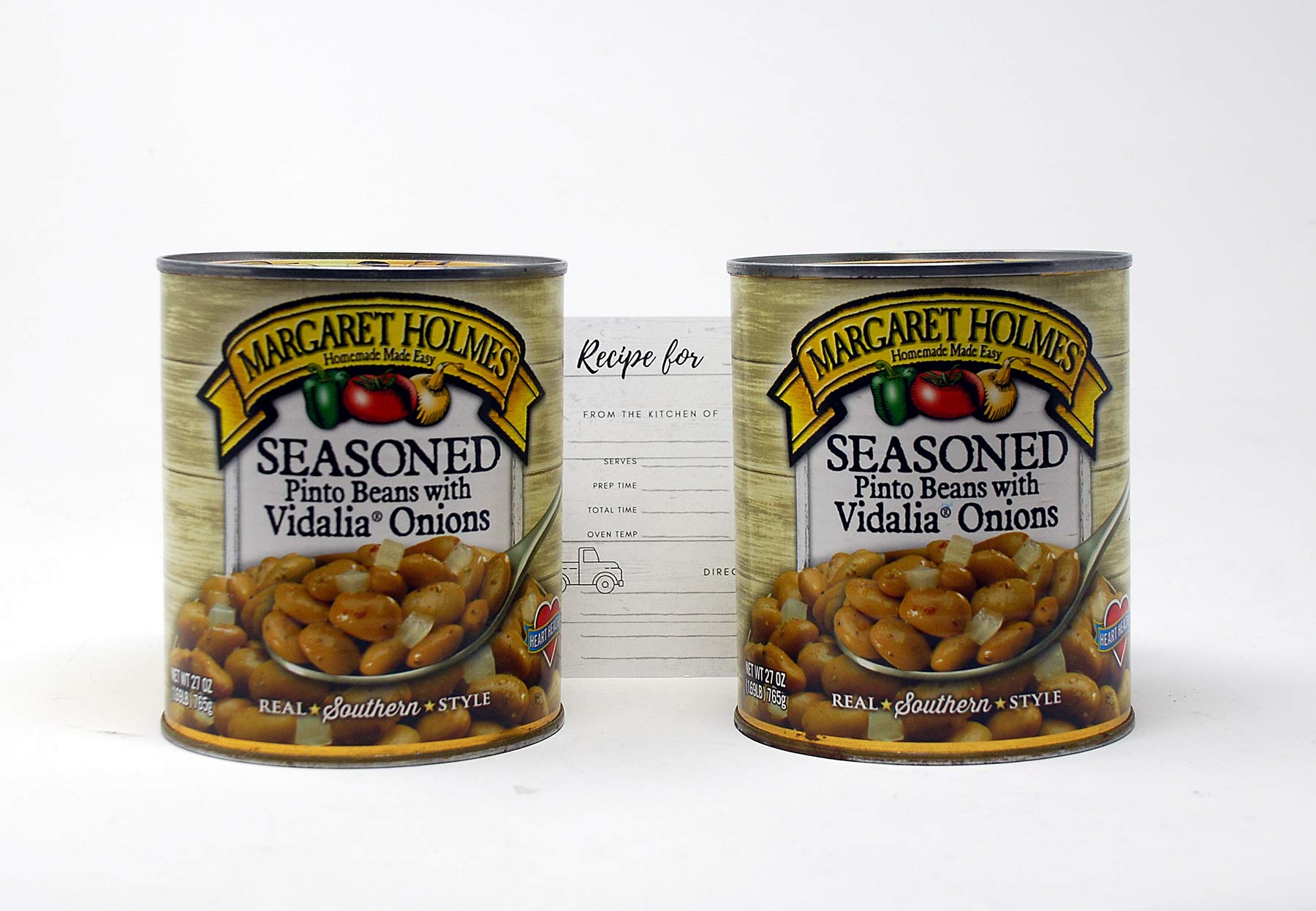 Margaret Holmes Seasoned Pinto Beans with Vidalia Onions - 2 Pack (27 Oz Each) | Premium Canned Beans with Sweet Onion Flavor | Perfect for Chili, Soups, and Southern Recipes