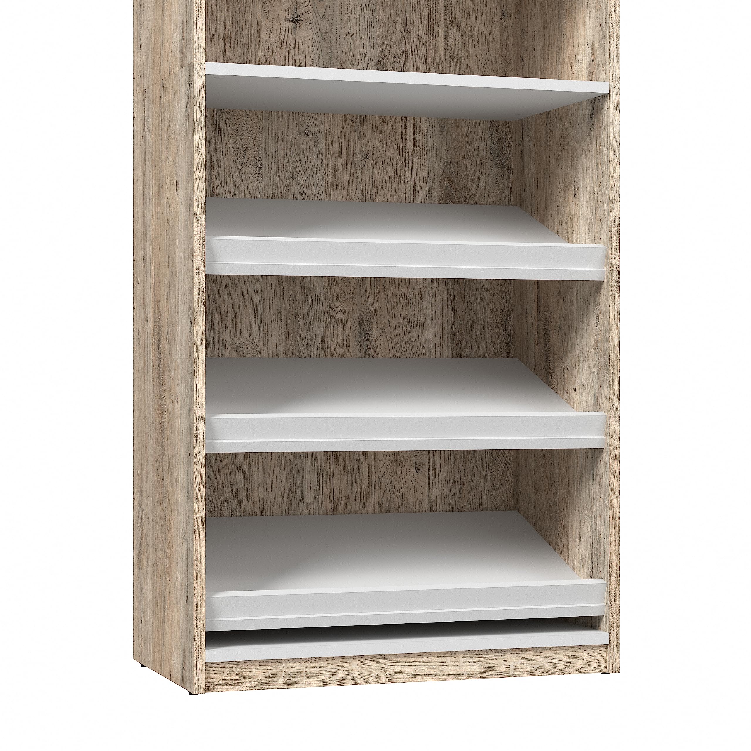 Bestar Cielo 30-inch Rustic Brown & White Closet Organizer - Space-Saving Wardrobe for Bedroom, Mudroom, Entryway & Kitchen Pantry | Perfect for Small Spaces & Home Organization
