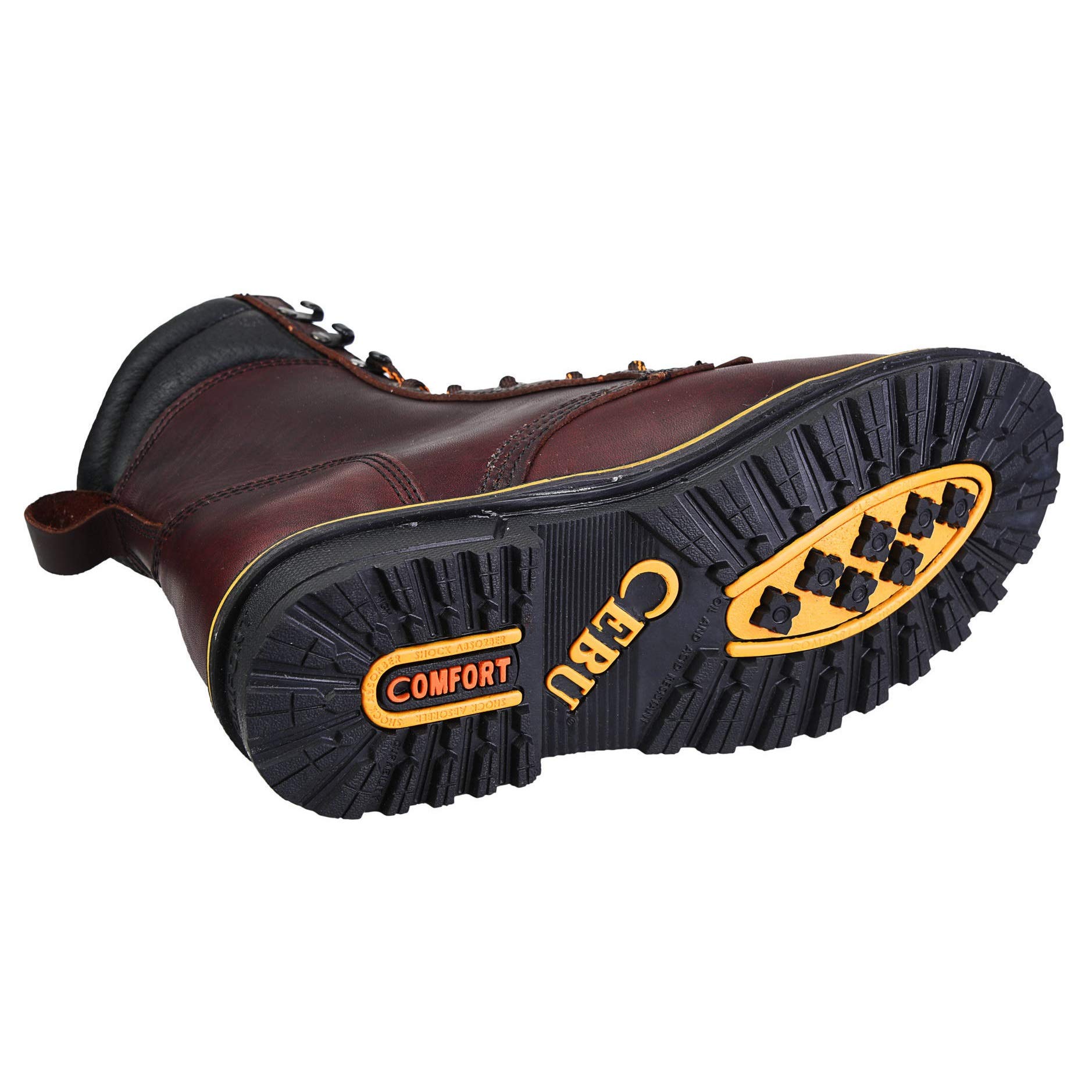 CEBU Men's 8-Inch Laser Safety Work Boots - ANSI Certified Steel Toe Protection for Construction & Industrial Workplaces
