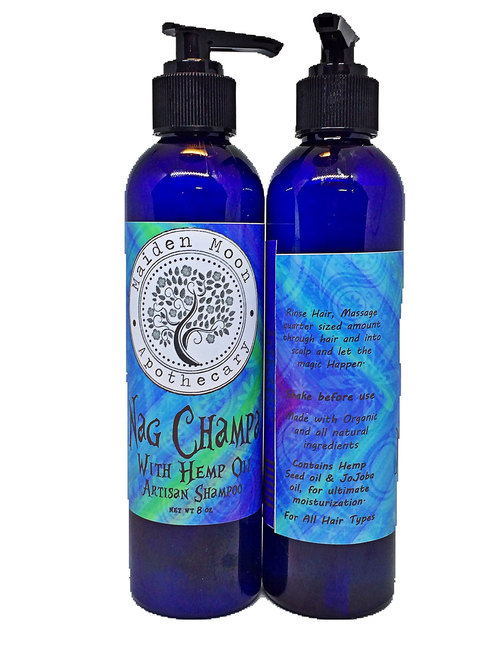 Nag Champa Natural Shampoo - 8 oz Pump Bottle for Healthy Hair & Scalp | Aromatherapy & Relaxing Bath Experience
