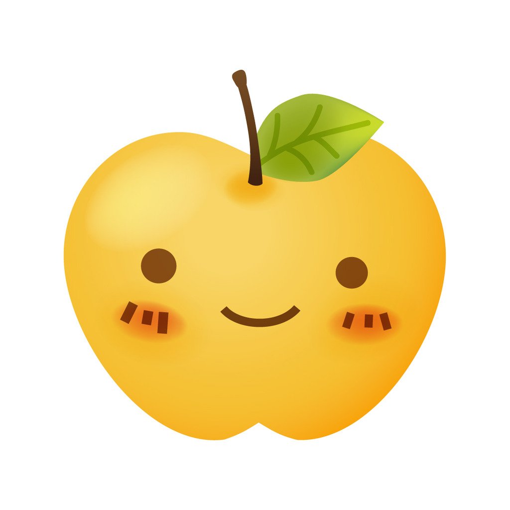 Smiling Happy Golden Apple Vinyl Decal - 6 Inch Outdoor Sticker for Cars, ATV, Boats, Windows, Laptops, and Home Decor