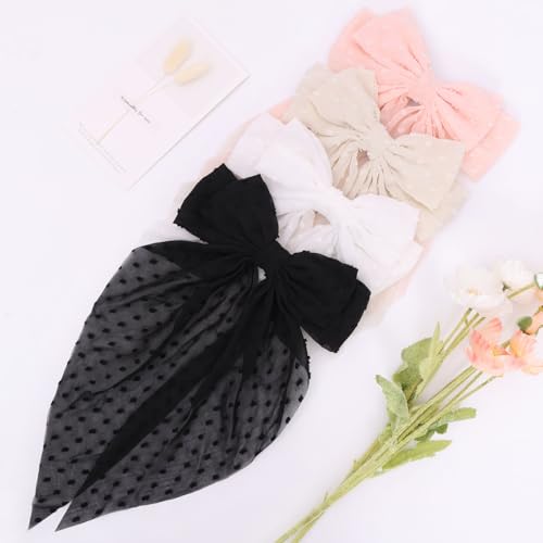 Chiffon Clips- Black, White, Cream, Light Pink