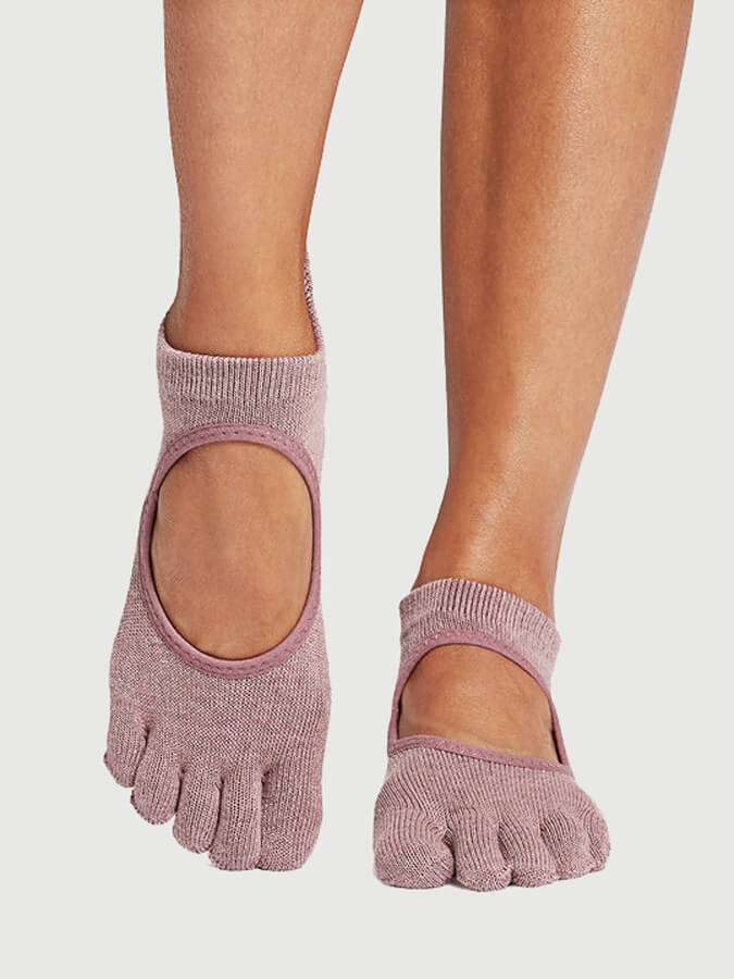 ToeSox Full Toe Bellarina Women's Non-Slip Yoga Grip Socks for Barre, Pilates & Dance - Breathable & Comfortable Workout Socks for Studio & Home Exercise