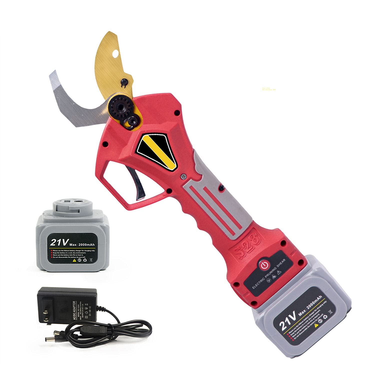 Professional Cordless Electric Pruning Shears - Heavy Duty Gardening Scissors with 2 Rechargeable Lithium Batteries (21V S32 Model) - Perfect for Tree Trimming, Vineyard Work & Landscaping