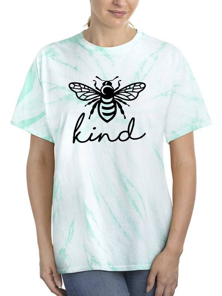 Bee Kind Tie Dye Cyclone Women's T-Shirt - SmartPrintsInk Designs - Comfortable & Stylish for Casual Wear, Music Festivals & Boho Outfits