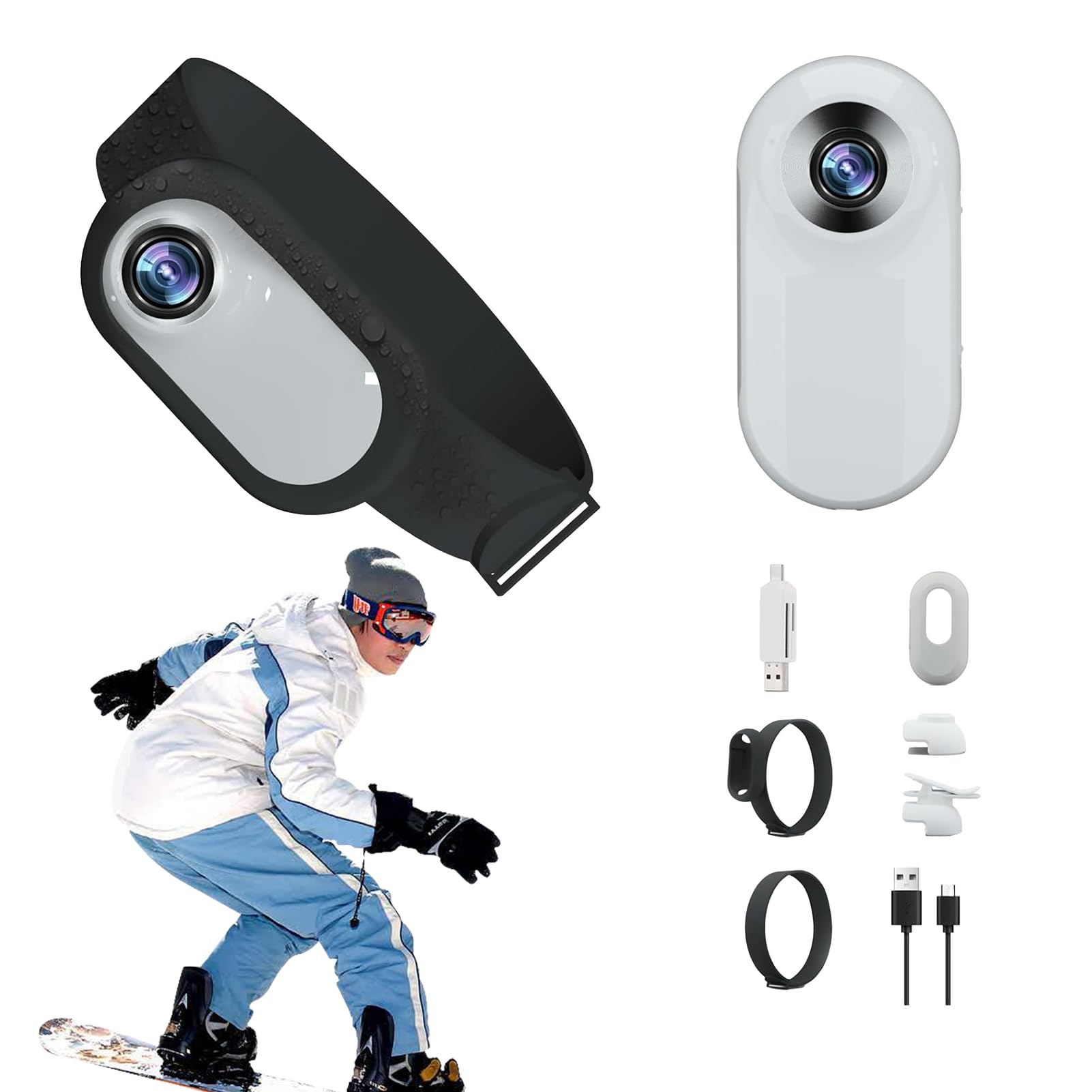 Sport Action Camera - 1080P HD Wireless Dog Tracker Collar Camera with 170° Wide Angle Lens, Portable Body Cam for Cycling, Biking & Outdoor Adventures | Perfect for Pet Monitoring, Extreme Sports & Security Recording