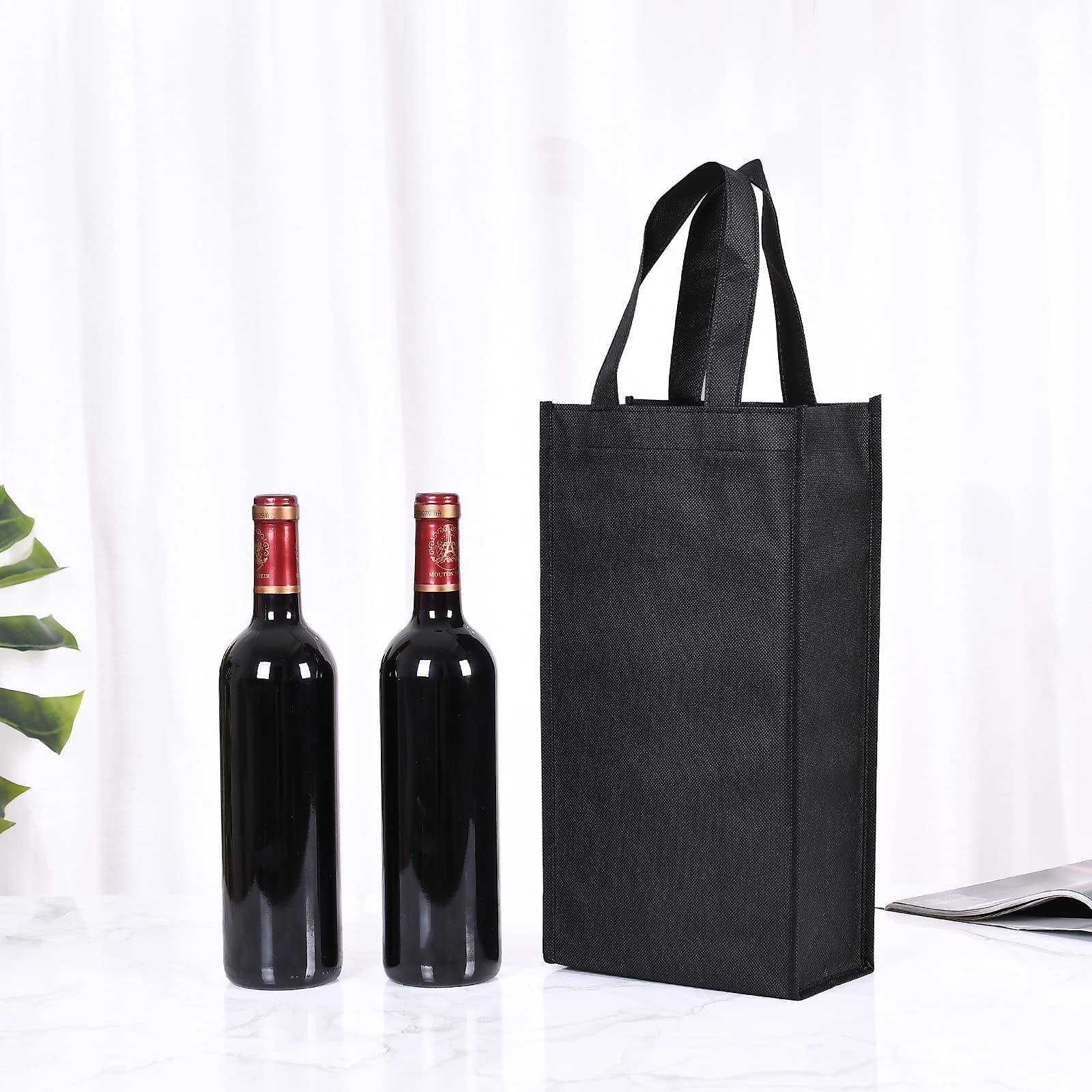 Premium Wine Gift Bags 12 Pack - 2 Bottle Capacity Reusable Non-Woven Fabric with Sturdy Handles - Perfect for Wedding Favors, Birthday Gifts & Holiday Presents