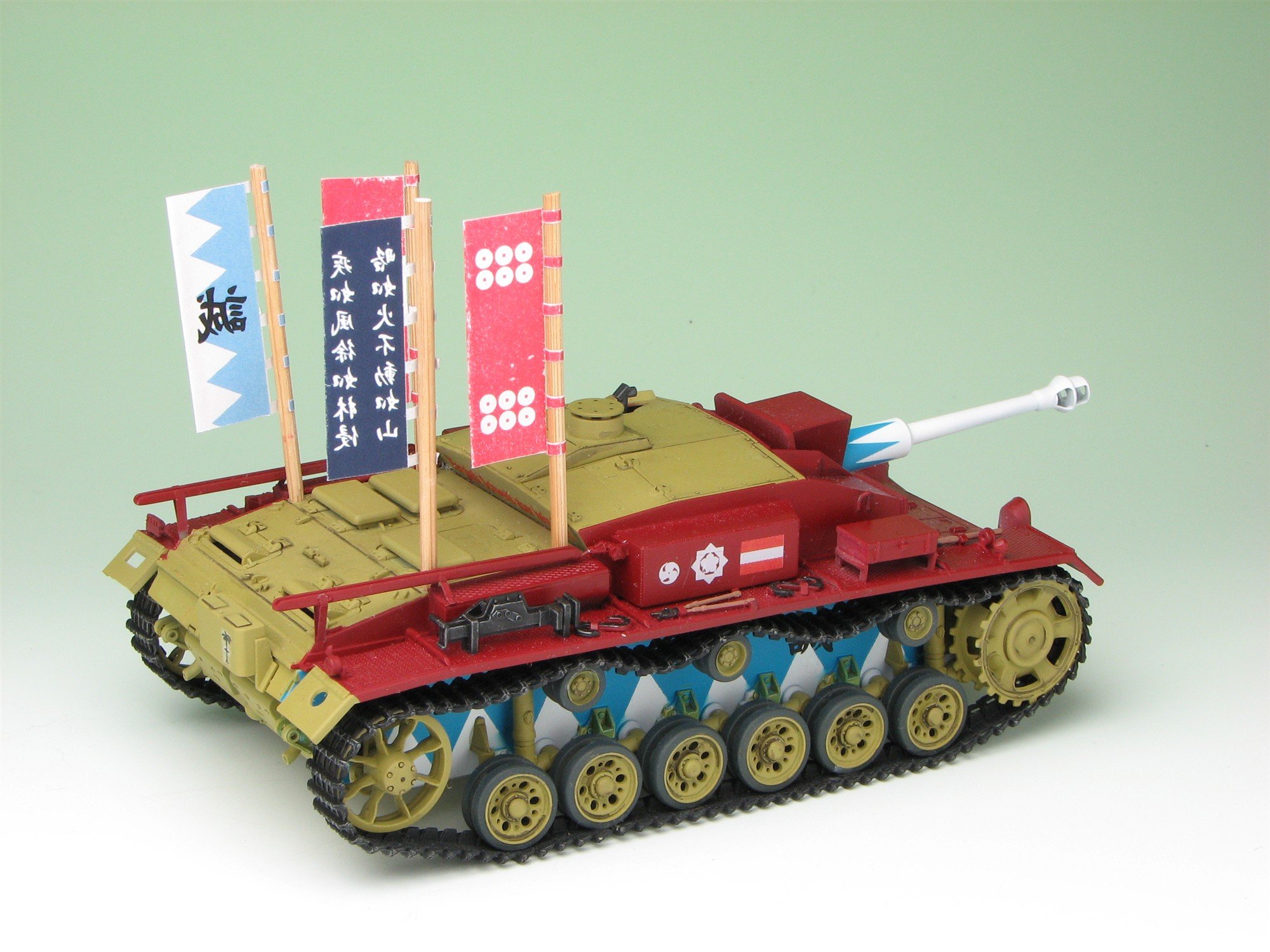 1:35 Scale Platz StuG. III Ausf. F Kaba-San Team Model Kit from Girls und Panzer Anime - Perfect for Collectors, Wargaming, and Anime Fans