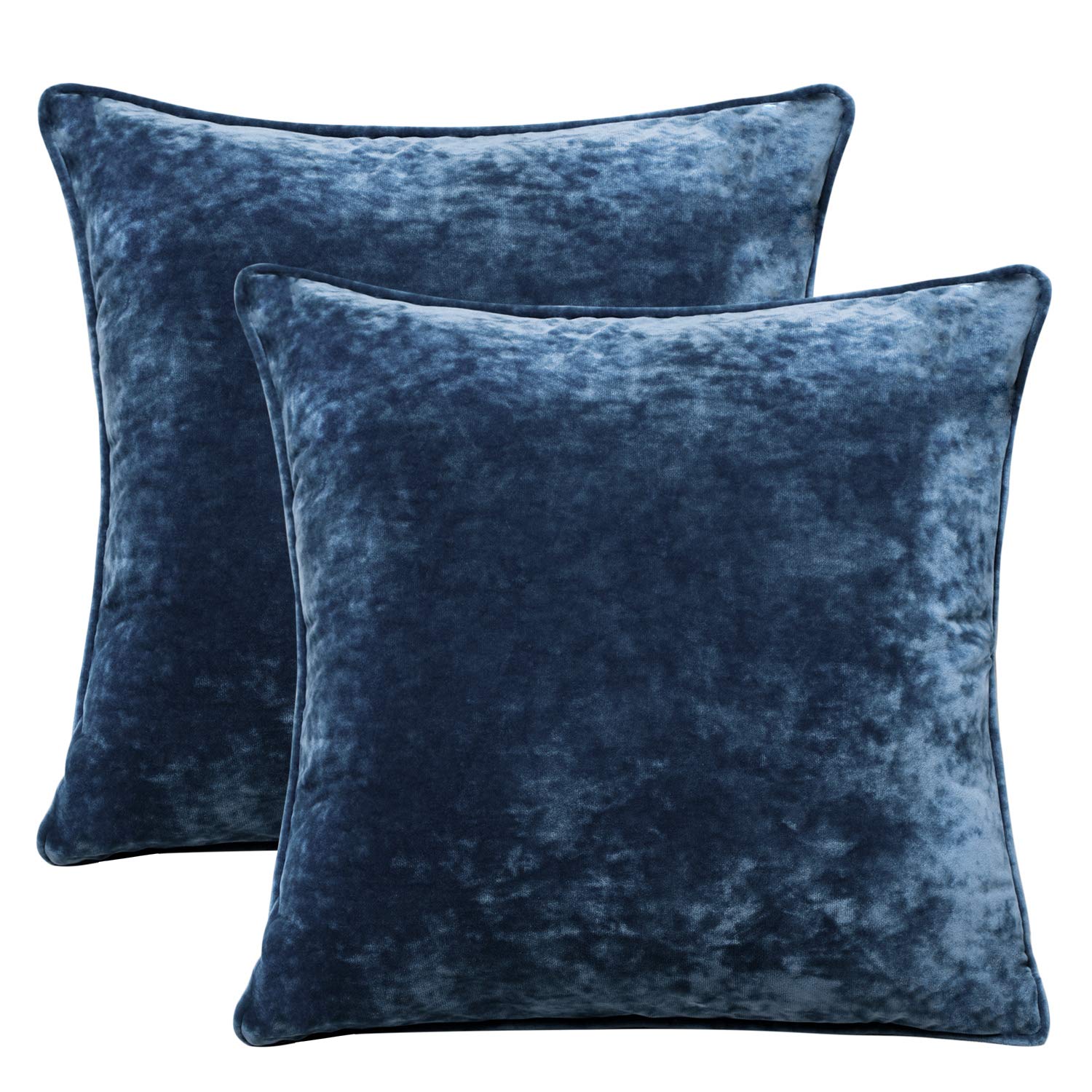 ELEGANT LIFE HOME 2-Pack Velvet Throw Pillow Covers - Crinkle Pattern Decorative Cushion Covers Set, Soft Charcoal Gray Pillow Cases for Sofa, Bed, Car (18x18 Inches) - Perfect for Living Room, Bedroom & Home Decor