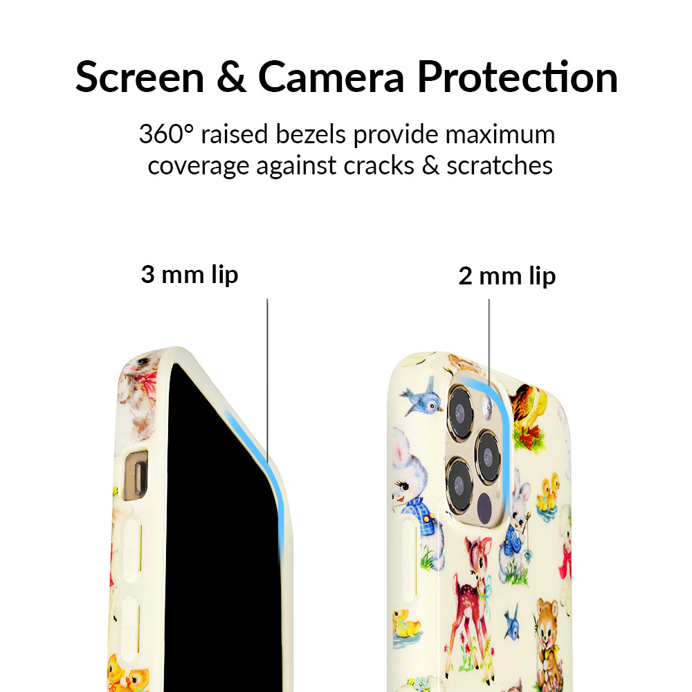 Cute Baby Animals iPhone Case - Durable Protective Cover for iPhone 12/13/14/15 Pro Max - Perfect Gift for Animal Lovers & Kids (Home, School, Travel)