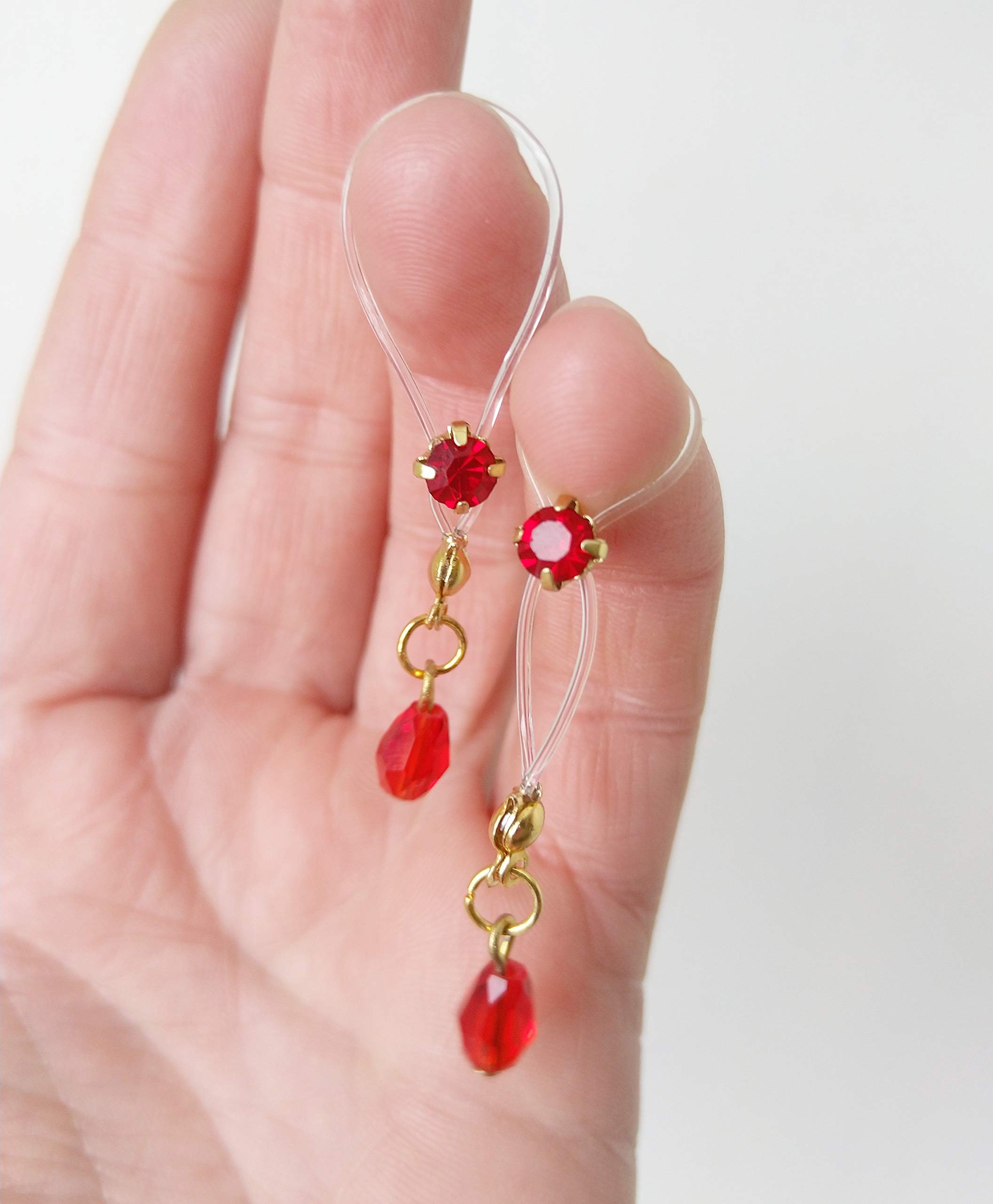 Red Crystal Nipple Dangles - Sexy Body Jewelry for Parties & Gifts