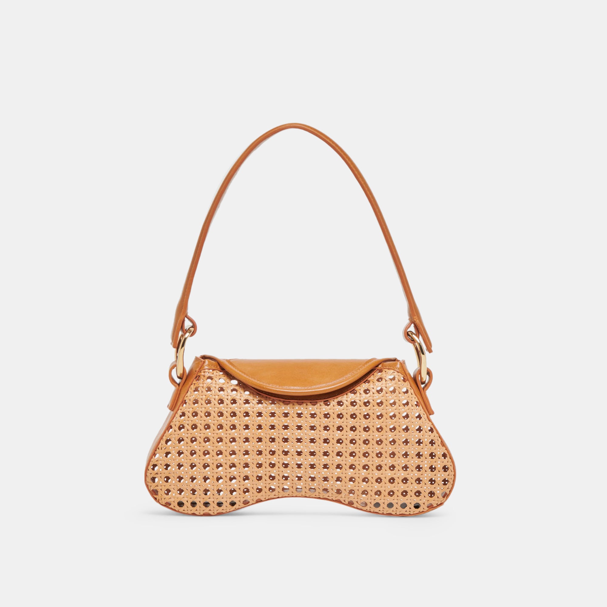 MOLENE Women's Shoulder Bag in Tan Cane - Stylish Crossbody Purse for Everyday Use, Work, and Travel