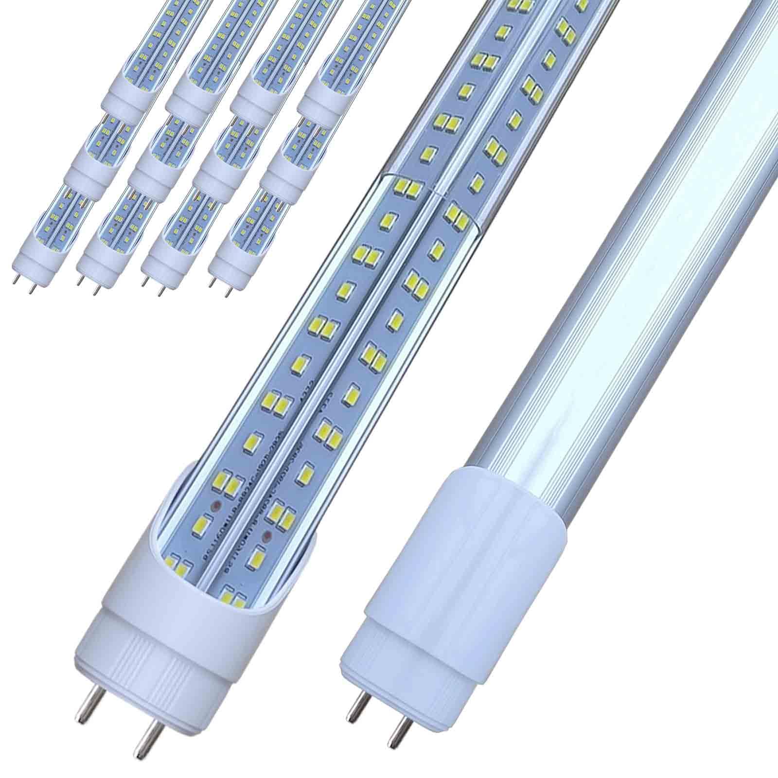 T8 LED Bulbs 4 Foot - Energy Efficient T12 LED Replacement (4FT 72W) - 7200lm 6500K Cool White Fluorescent Tube Lights - 2 Pack Bi-Pin G13 Base Type B - Ballast Bypass & Double Ended Power - No RF FM Driver - Perfect for Warehouses, Garages & Office Lighting