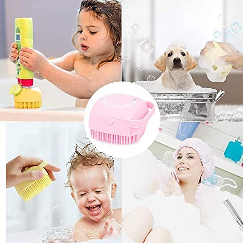 Premium Silicone Bath & Body Brush with Built-in Shampoo Dispenser - Exfoliating Scrubber for Deep Cleaning, Gentle Massage - Includes Scalp Massager Shampoo Brush - Perfect for Shower, Spa & Home Relaxation