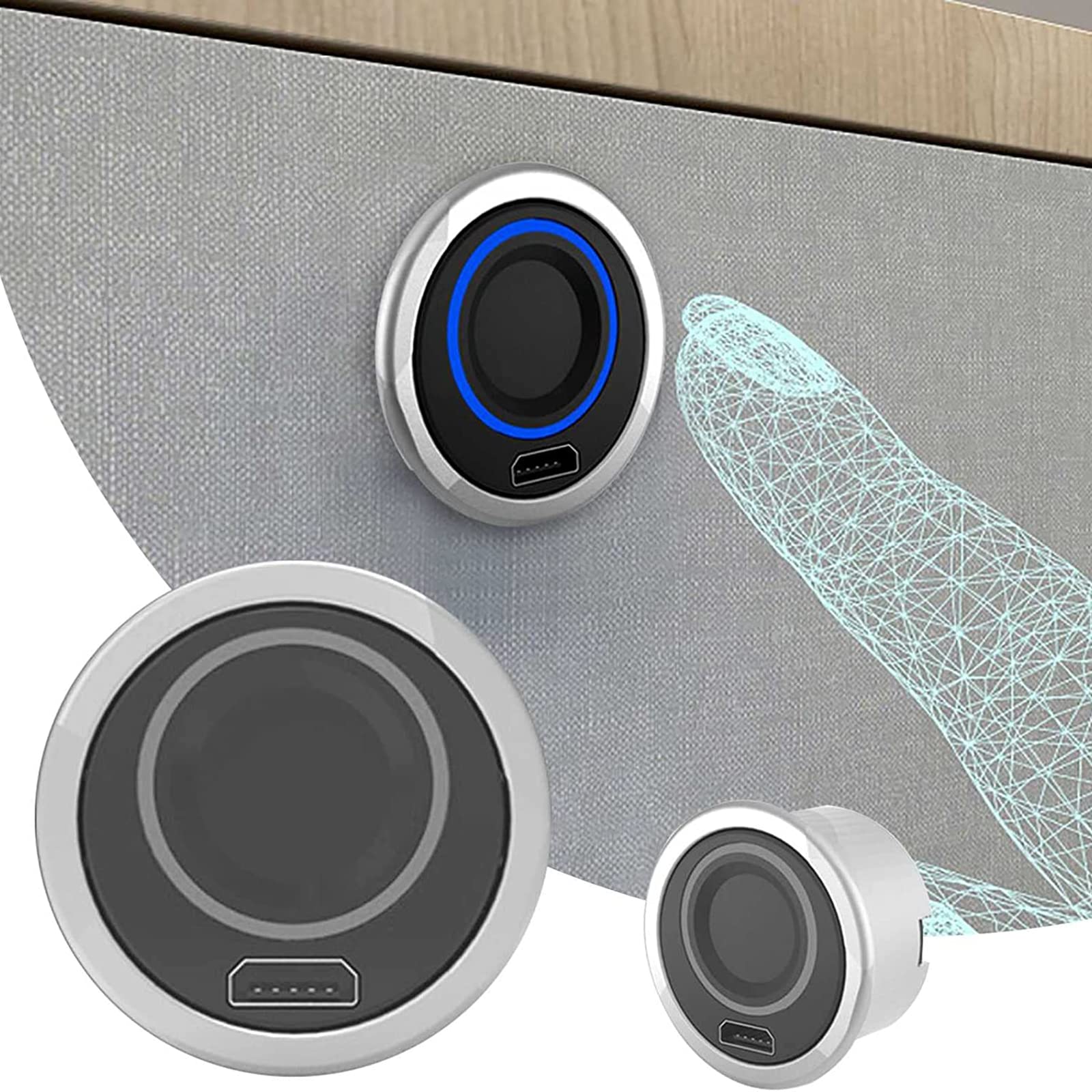 ZRYBH Mini Fingerprint Lock - USB Rechargeable Keyless Drawer & Cabinet Lock with 20 Fingerprint Capacity | Manual/Automatic Modes | Energy Saving Design | Perfect for Home, Office & Hotel Security Storage