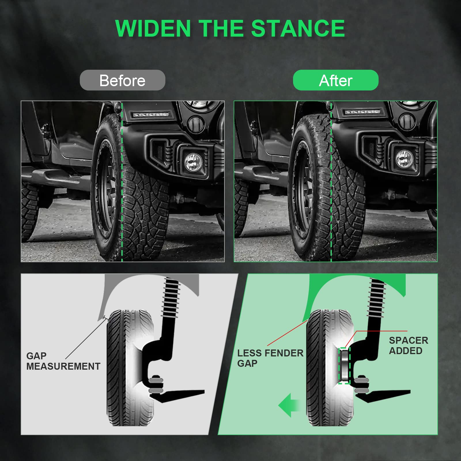 2PCS 8x6.5 Front HUB Wheel Spacers 2