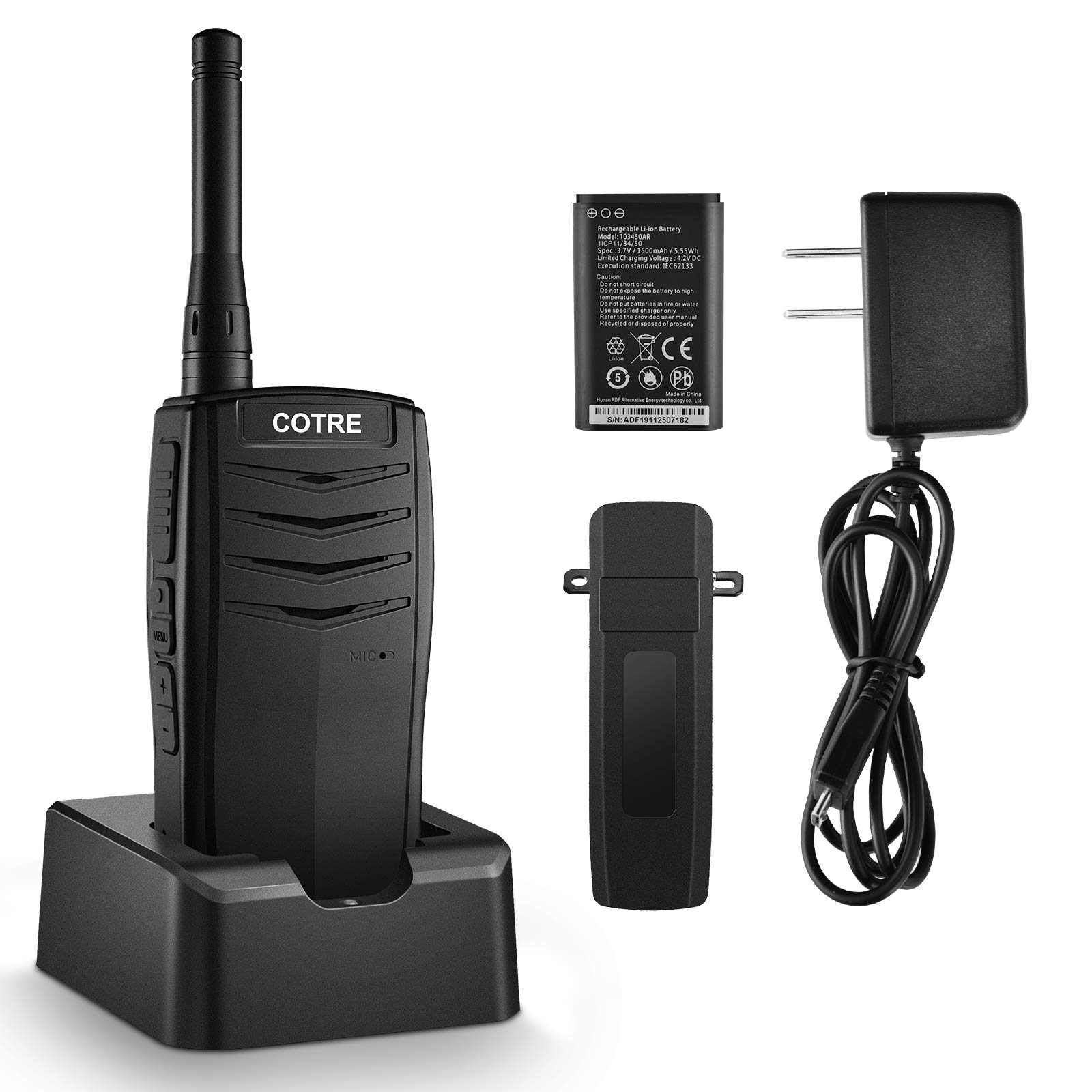 COTRE DMR Digital/Analog Walkie Talkies - Long Range Two Way Radios (430-470MHz UHF) with 1936 Channels, Crystal Clear Voice & One-Handed Operation for Outdoor Adventures, Construction Sites & Emergency Communication - Black