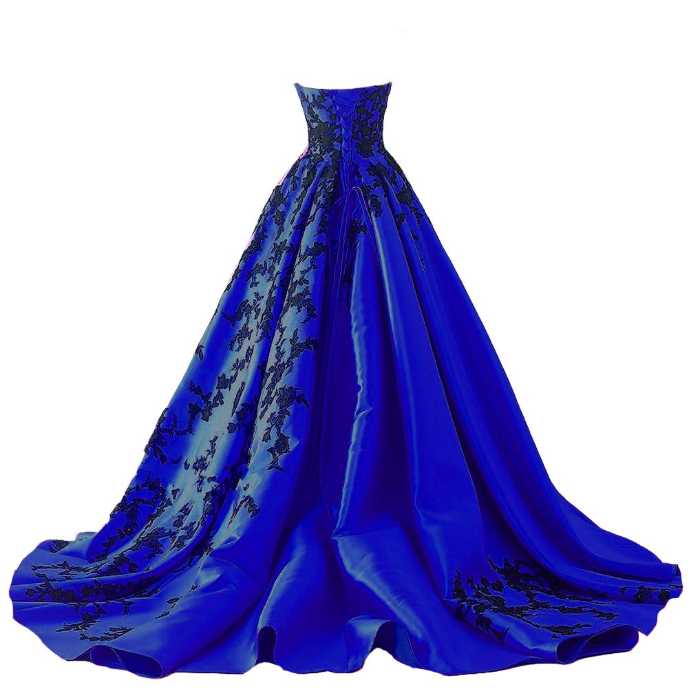 Gothic Black Satin Lace V-Neck A-Line Long Prom Corset Wedding Dress for Women - Elegant Formal Gowns for Evening Parties, Homecoming, and Special Occasions