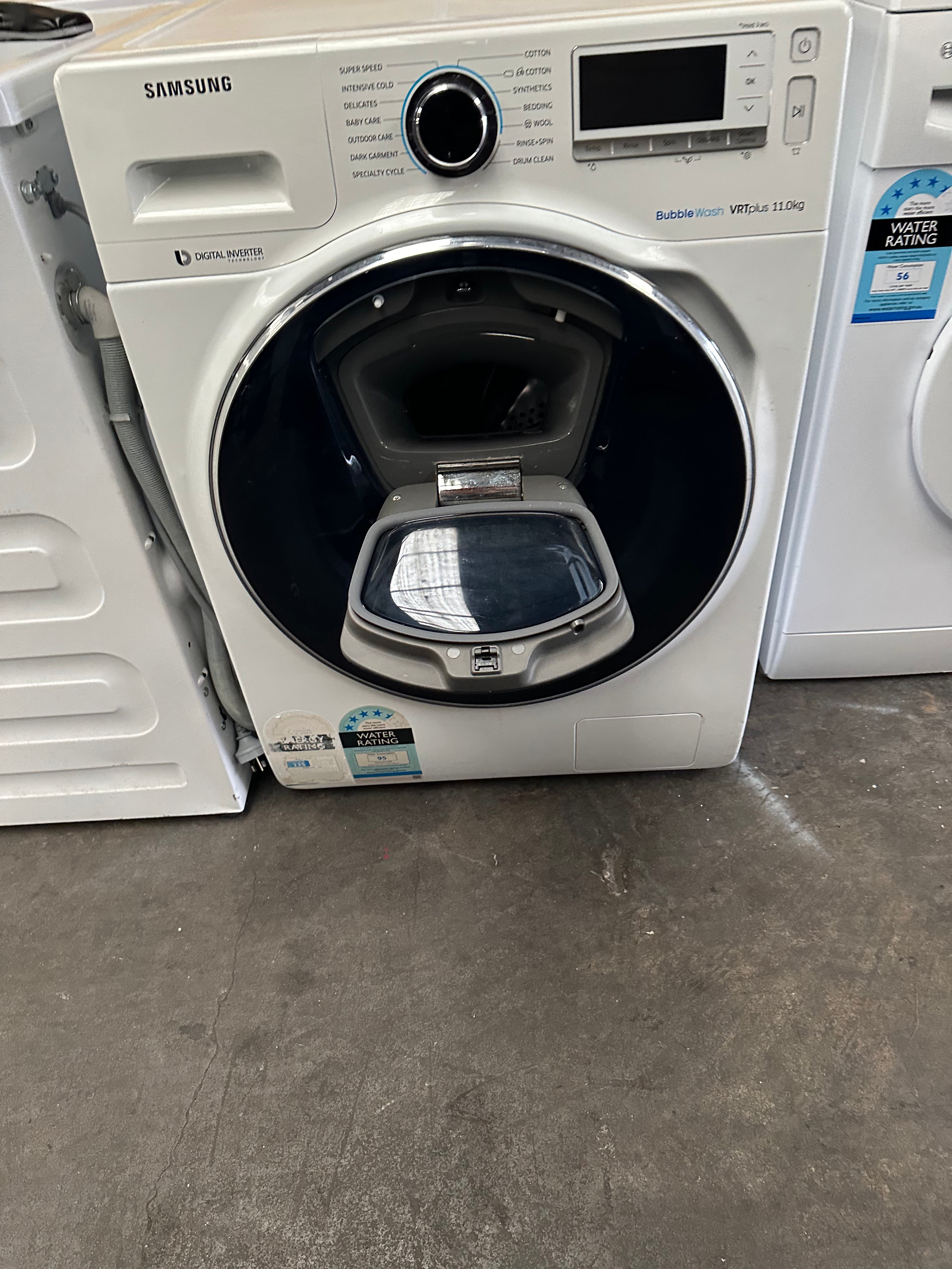 Refurbished Samsung AddWash 11kg Front Load Washing Machine - Large Capacity, Eco-Friendly, Smart Home Compatible for Apartments & Laundry Rooms