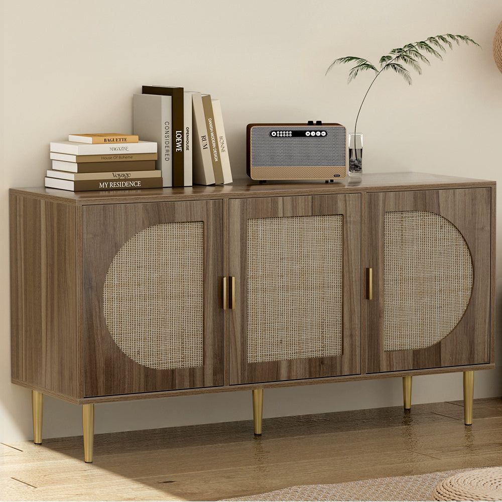 Rattan Buffet Sideboard Cabinet - Stylish Storage for Kitchen & Dining Room - Perfect for Organizing Dishes, Linens, and Entertaining Essentials