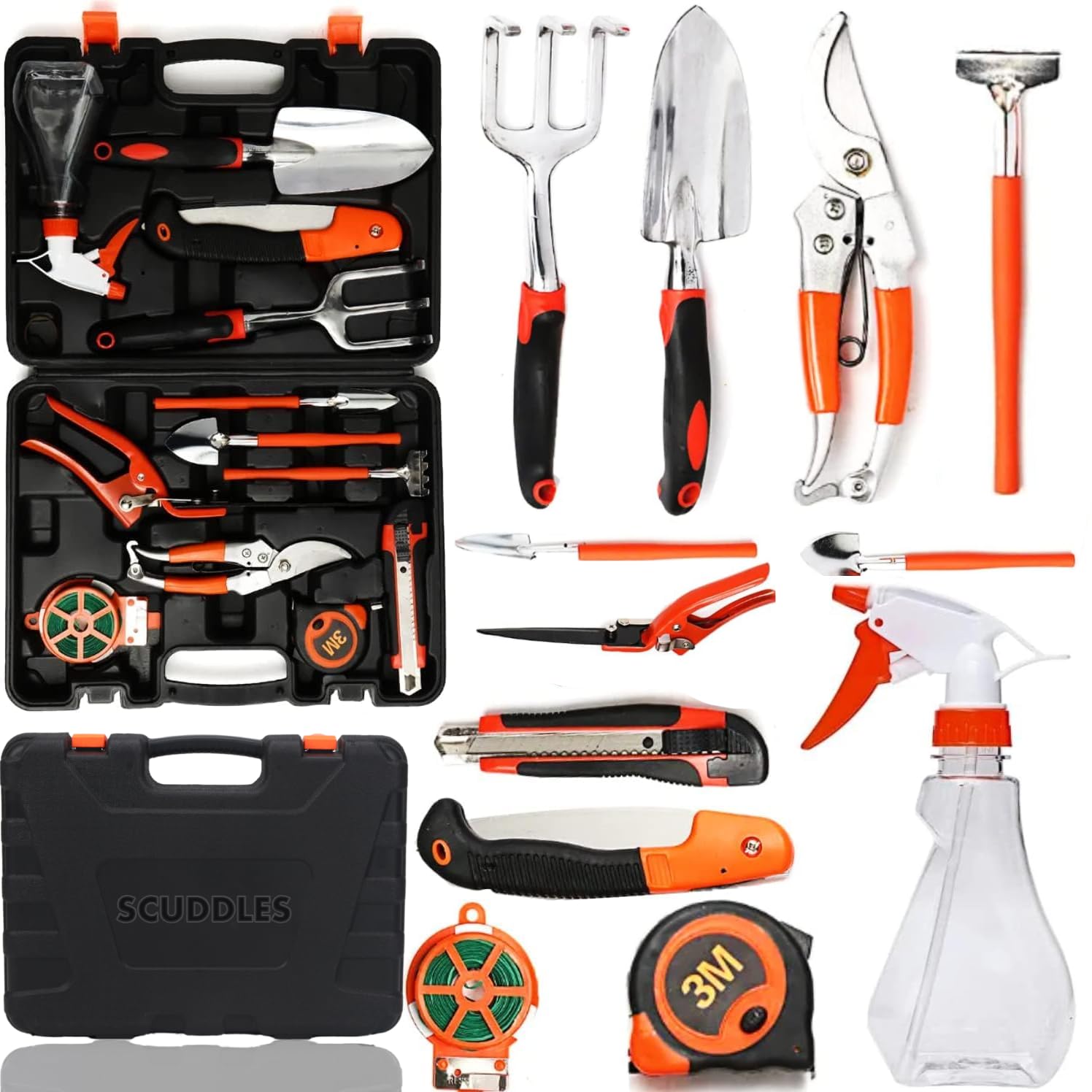 Premium Stainless Steel Gardening Tools Set for Women - 5-Piece Kit with Shovel, Trowel, Fork, Rake & Gloves | Ergonomic Garden Tools for Planting, Weeding & Landscaping | Ideal Gift for Female Gardeners & Outdoor Enthusiasts