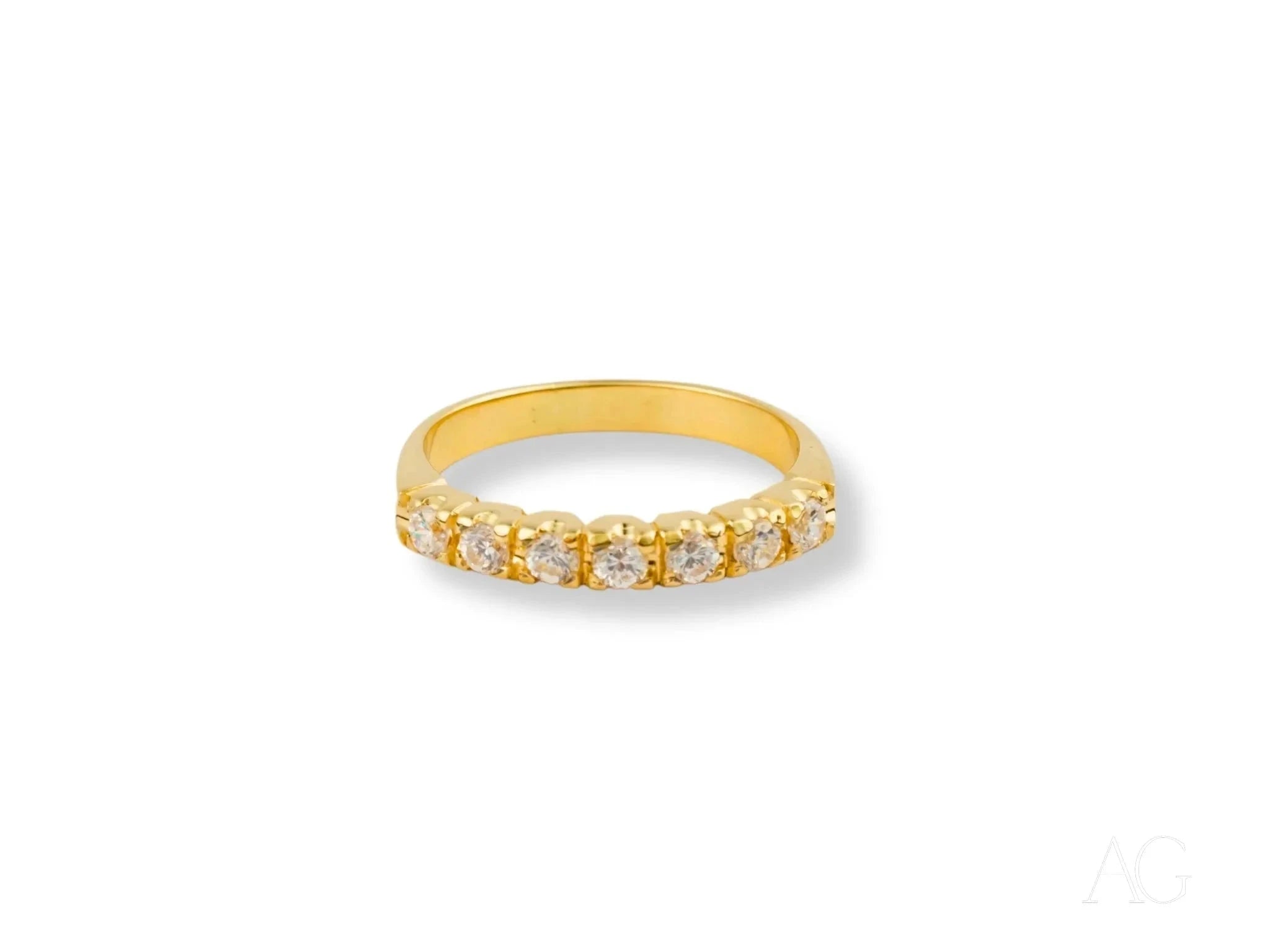 18K Yellow Gold CZ Ring for Women – Elegant Cubic Zirconia Engagement & Wedding Band – Perfect for Anniversaries, Proposals & Special Occasions