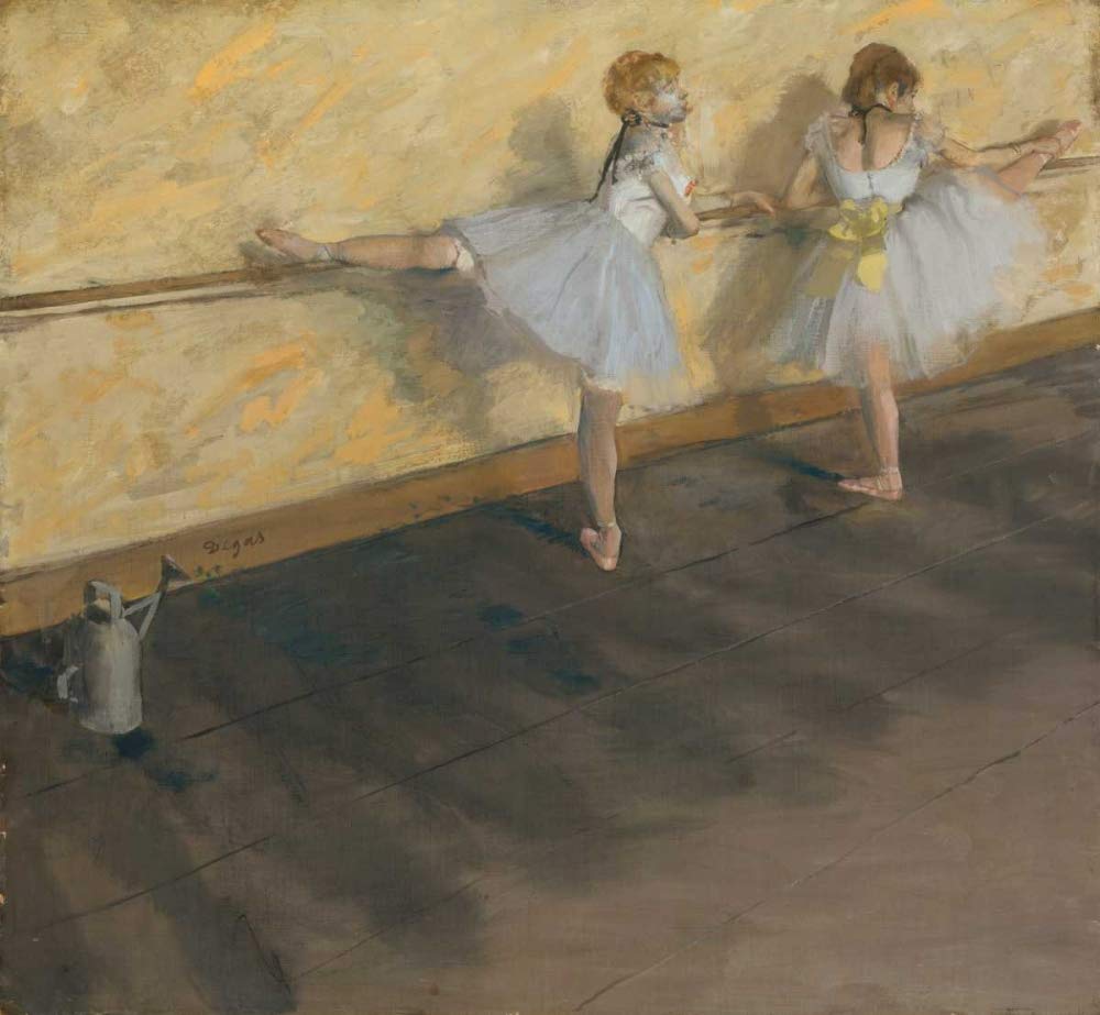 Edgar Degas Dancers Practicing at The Barre Art Print - 33x36 Inch Fine Art Paper for Framing - Ballet Studio, Home Decor, Office Wall Art