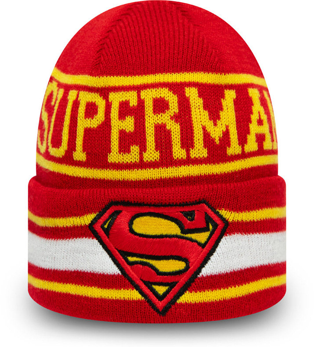 Superman DC Comics Character Knit Beanie for Kids - New Era Winter Hat for Boys & Girls - Perfect for Cold Weather, Outdoor Activities & Superhero Fans
