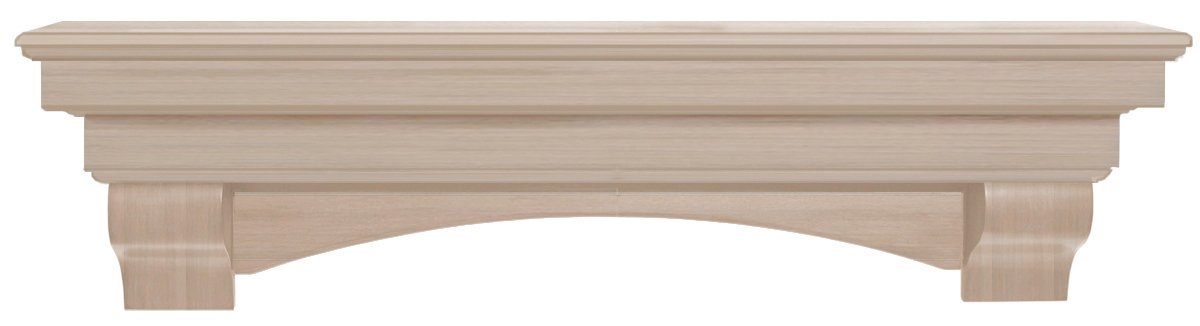 Unfinished Auburn Mantel Shelf 48 Inch - Premium Wood Fireplace Mantel for Rustic Home Decor, Living Room & Farmhouse Style