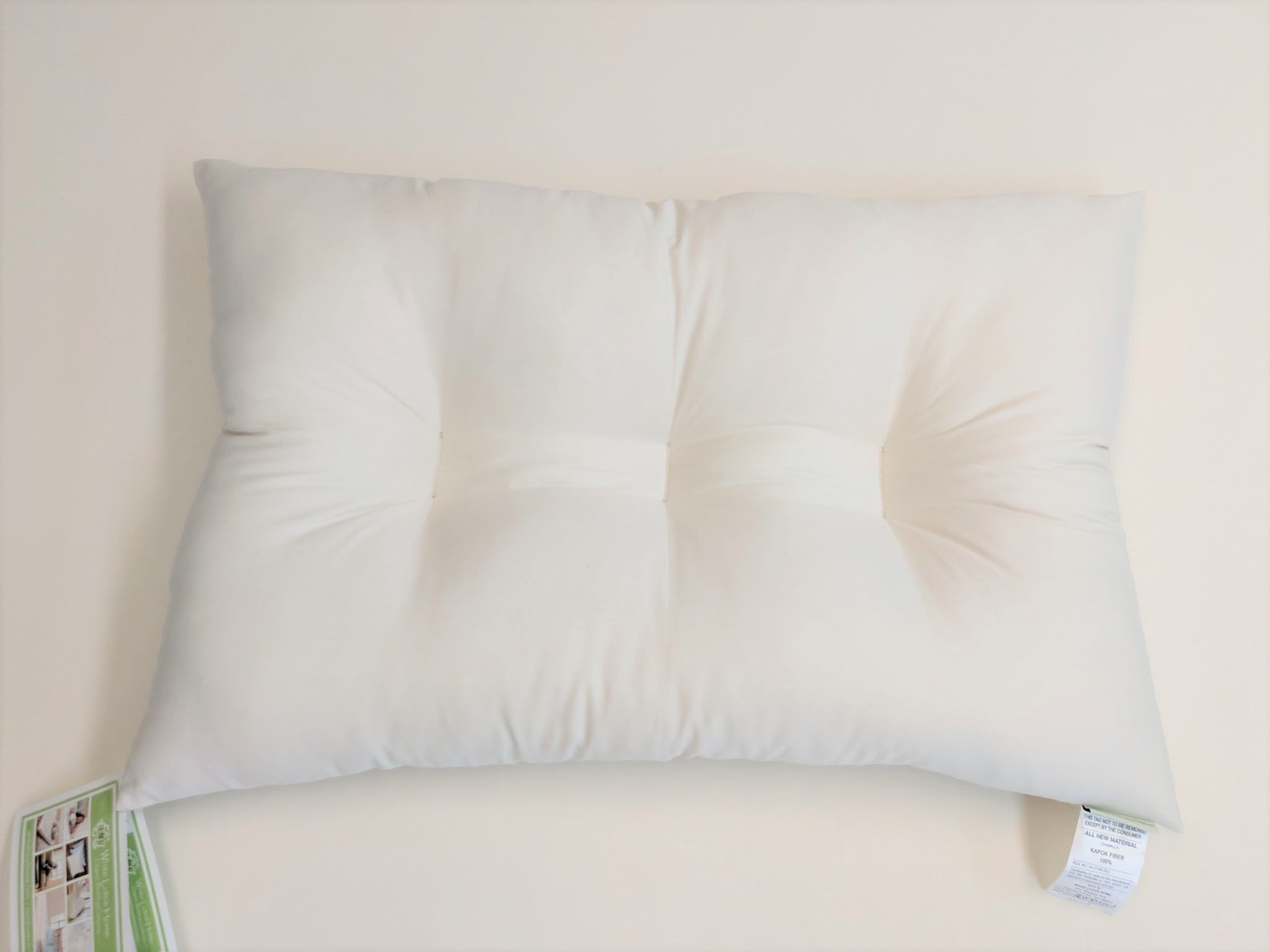 KaPillow Kapok Contour Sleeping Pillow - Queen Size Soft Support for Neck & Shoulder Pain Relief - Perfect for Side Sleepers & Back Pain Sufferers