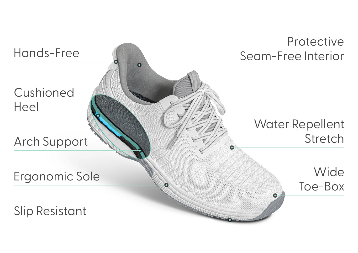 Kita Hands-Free White - Wireless Headset for Workouts, Running & Office Calls | Noise Cancelling Mic