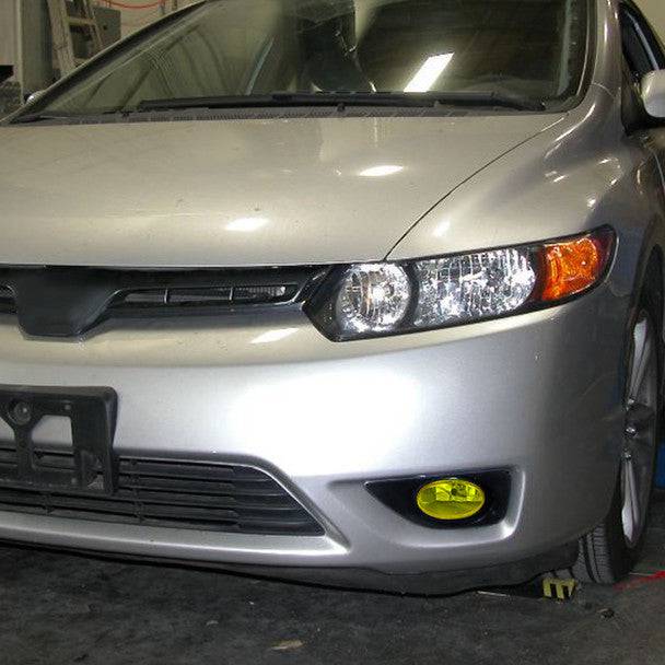 2006-2008 Honda Civic Coupe 2-Door Fog Lights with Amber Lens - Durable Replacement Fog Lamps for Enhanced Visibility in Rain & Foggy Conditions
