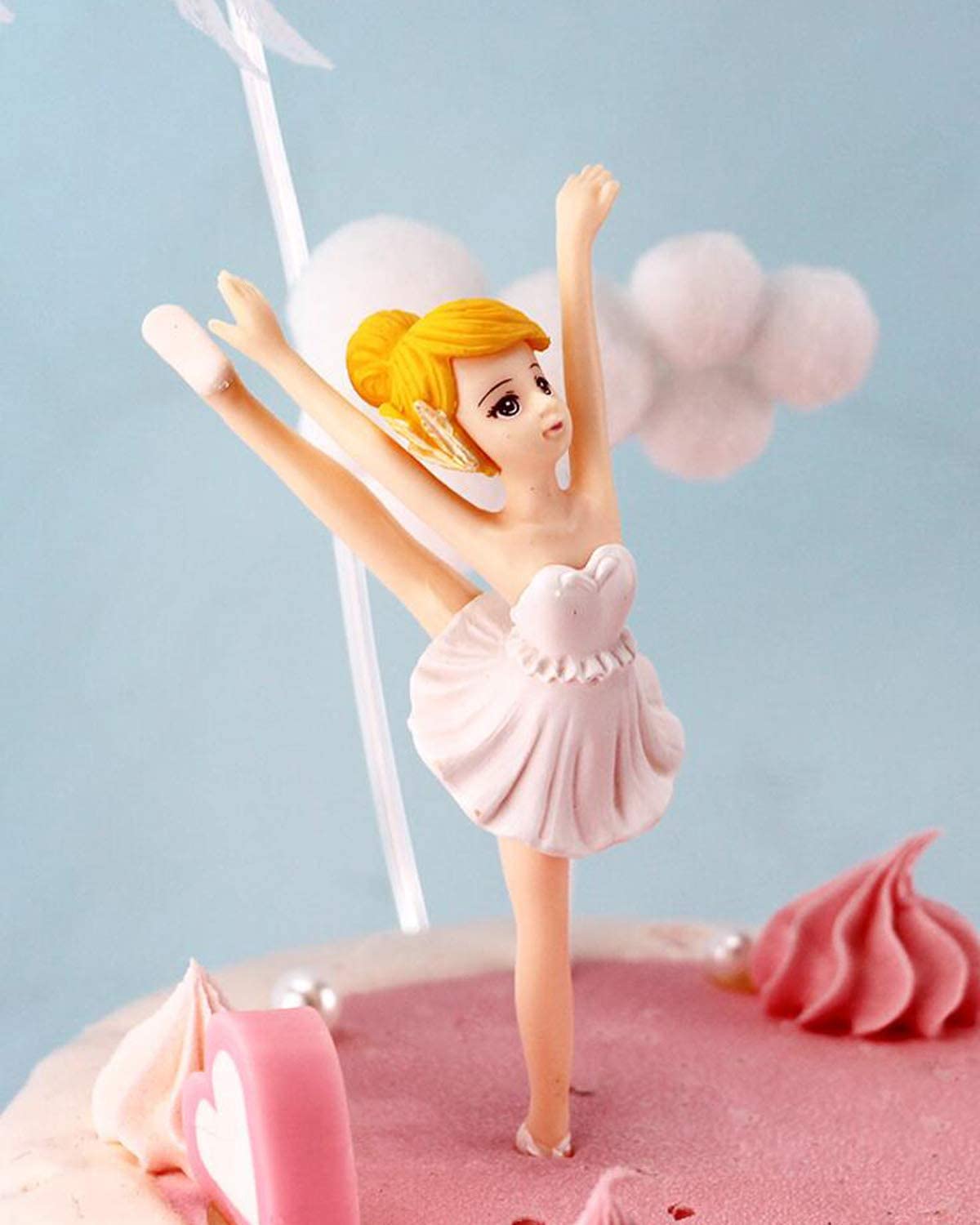 4 Pcs Ballet Girl Miniature Figurine Toys - Ballerina Doll Playset for Cake Toppers, Plant Pot Crafts, Dollhouse & Landscape Decor - Perfect for Birthday Parties, Wedding Cakes, Fairy Gardens and Home Decoration