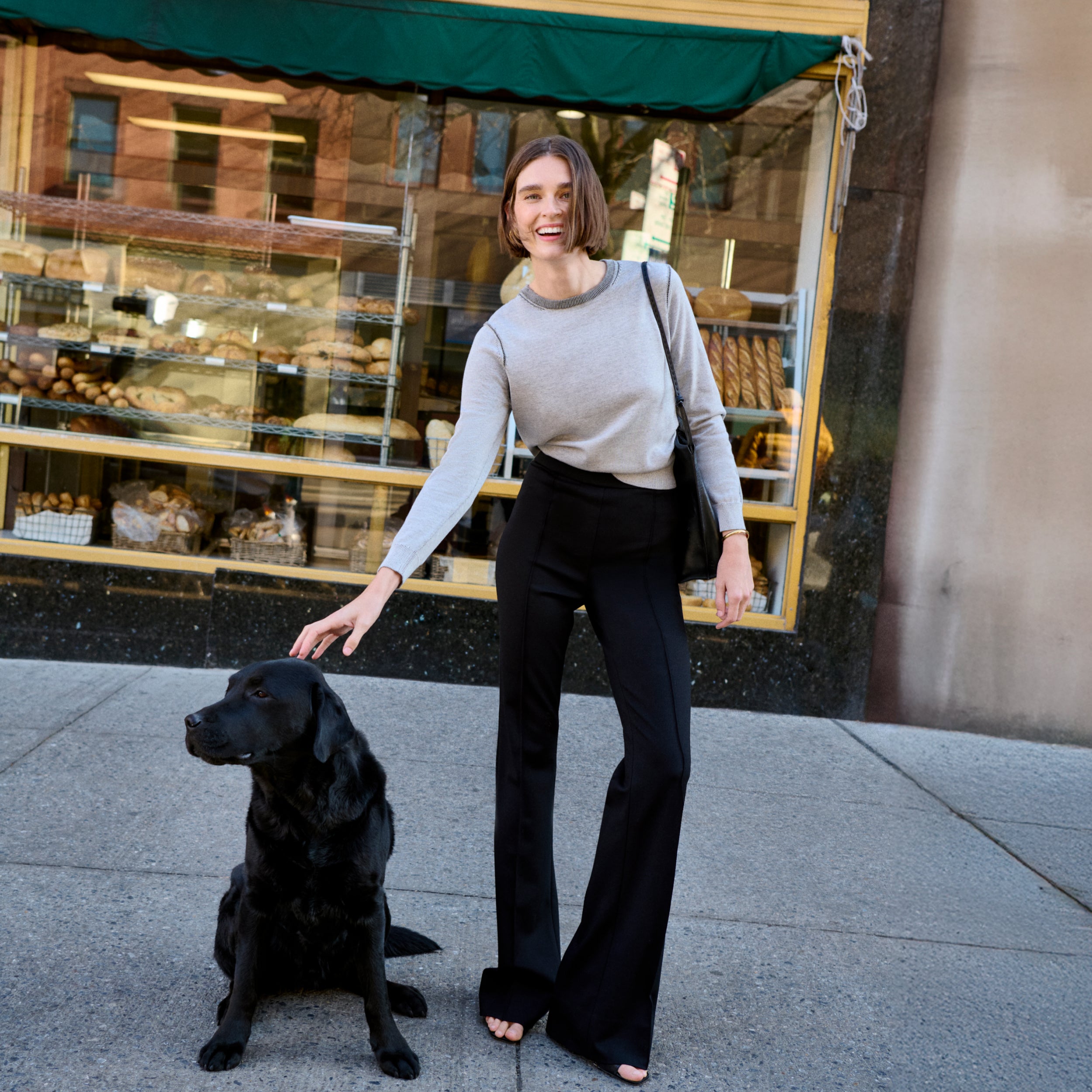 Stylish Hart Flare Trouser in Black Butter Ponte Fabric - Perfect for Work, Office & Casual Wear
