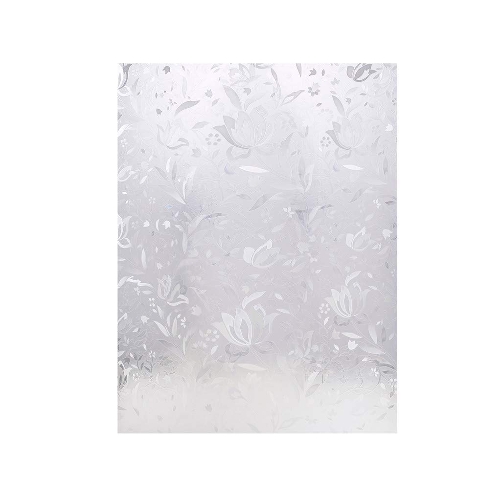FABFEGU Peel and Stick Flower Wall Decals - Purple PVC Refraction Window Stickers, Electrostatic Tulip Murals for Glass, Princess Room Decor (Clear, One Size) - Perfect for Bedroom, Nursery, Living Room & Office Decor