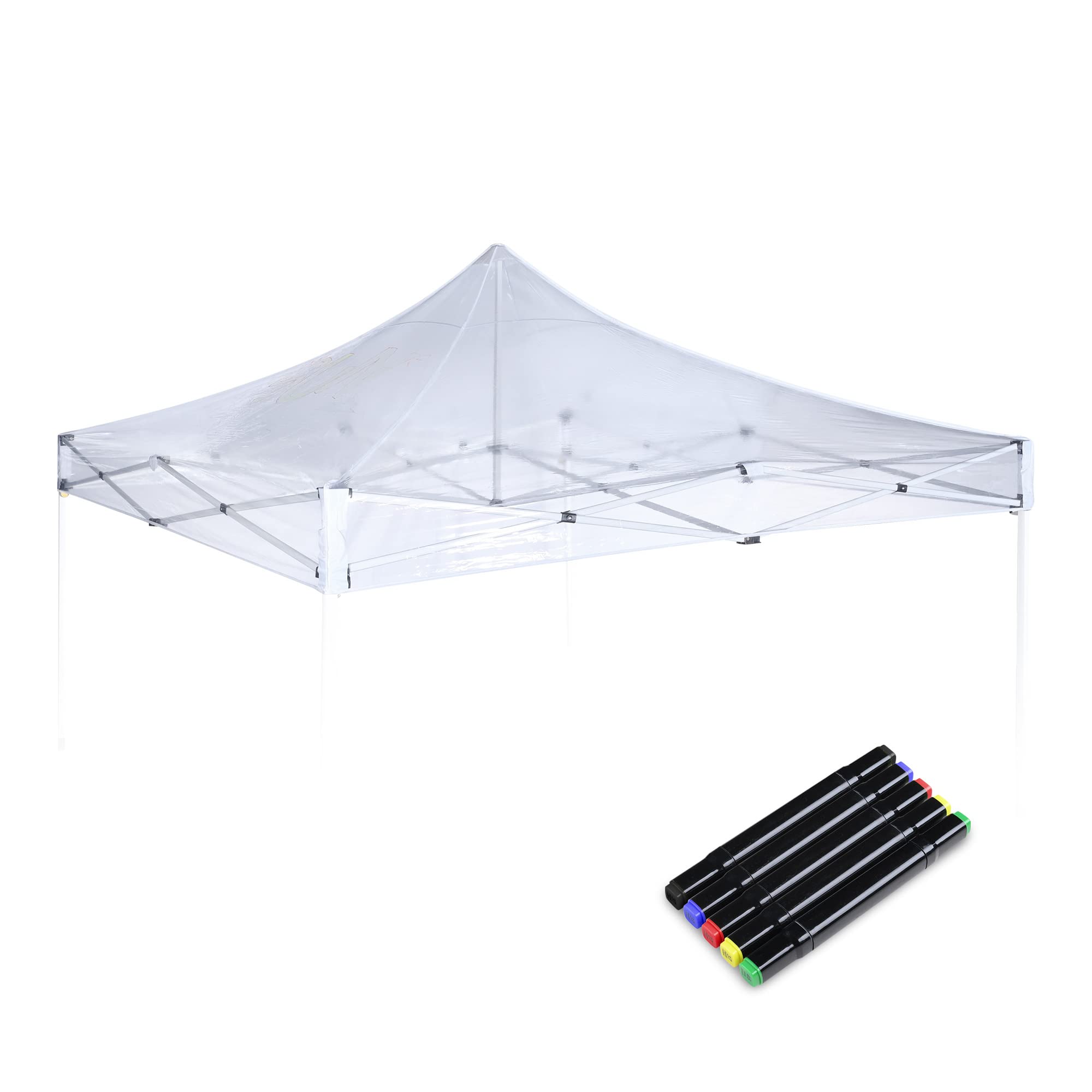 Instahibit 10x10Ft Pop Up Canopy Replacement Top - Transparent Waterproof Instant Tent Cover for Outdoor Events, Camping, Beach & Backyard Parties