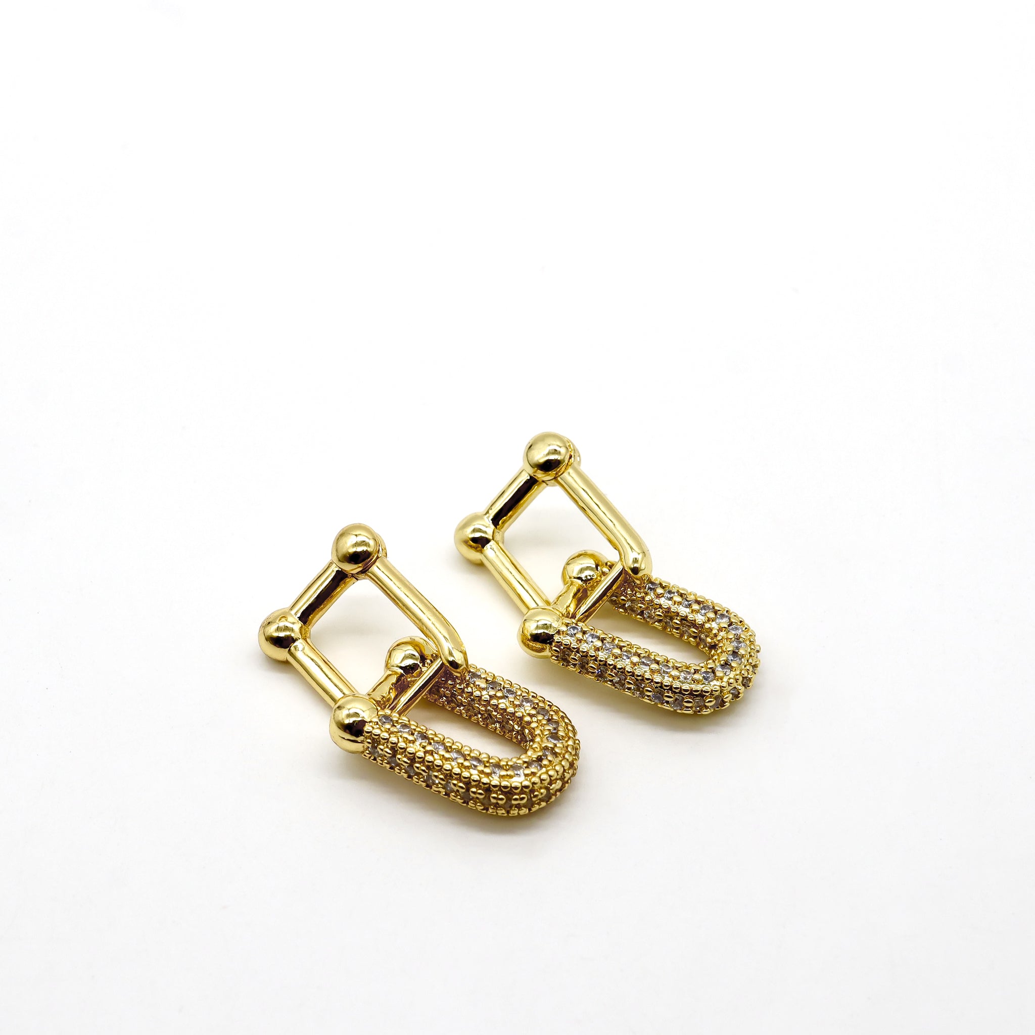 18K Gold Plated Shimmering Link Earrings for Women - Elegant Dangle Drop Earrings for Party, Wedding & Evening Wear - Hypoallergenic Fashion Jewelry Gift