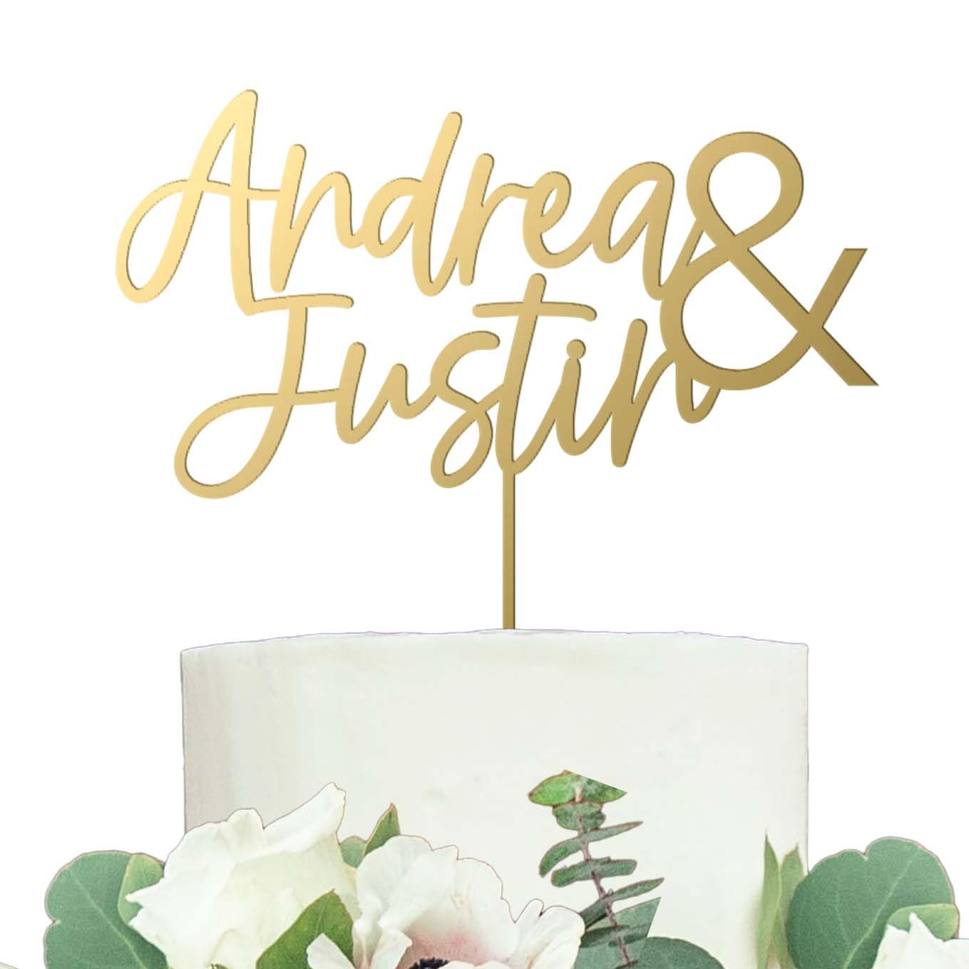Custom Wedding Cake Topper - Personalized Groom & Bride Cake Topper for Wedding Cakes | Mr & Mrs Cake Decoration | Unique Wedding Cake Accessory for Anniversary, Engagement & Reception Parties