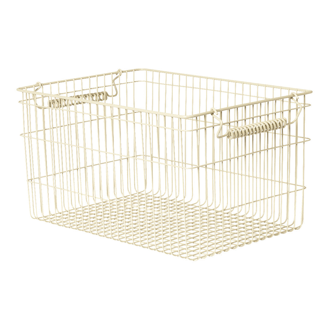 Stackable Storage Baskets Set of 2 - Organize Home, Office & Nursery - Perfect for Shelves, Closets & Bathroom Organization