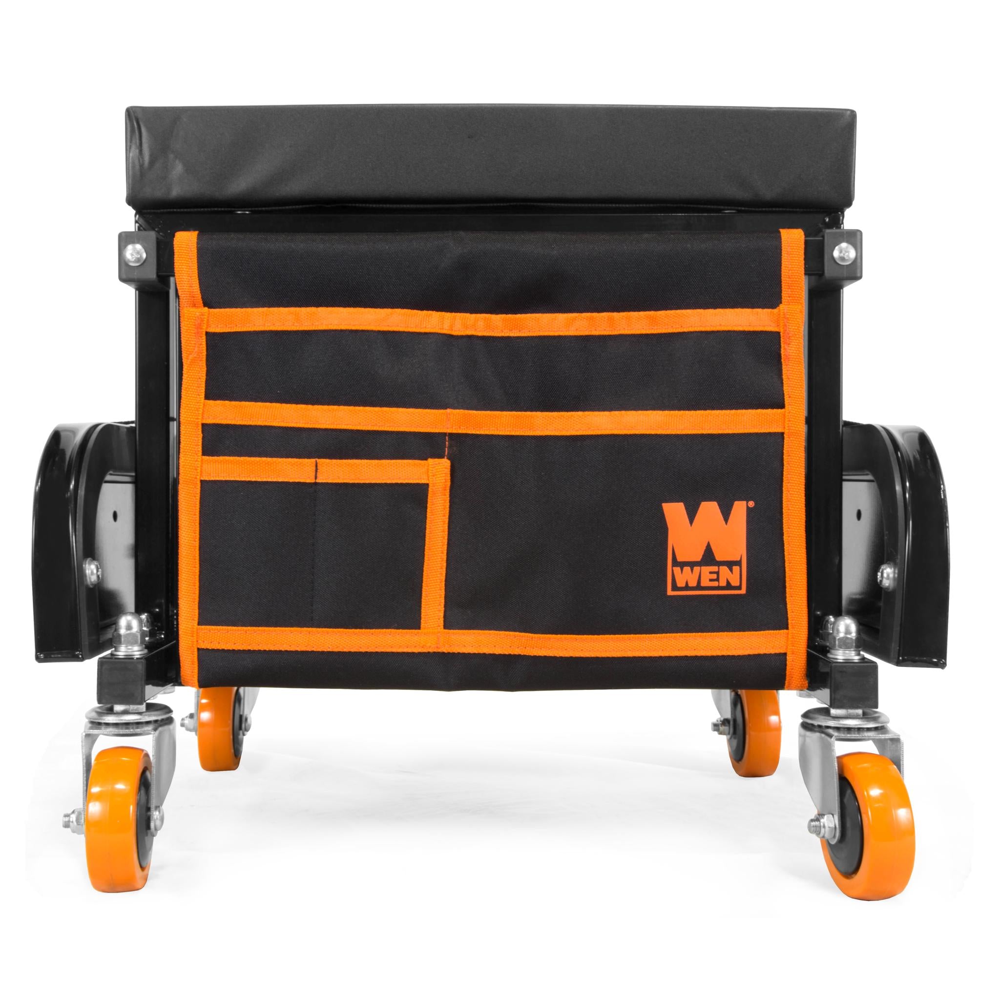 WEN GG1400 400 lb Capacity Rolling Tool Chest with Storage Pouch - Heavy Duty Garage Glider Seat for Mechanics & DIY Projects | Perfect for Workshop, Auto Repair & Home Garage Organization