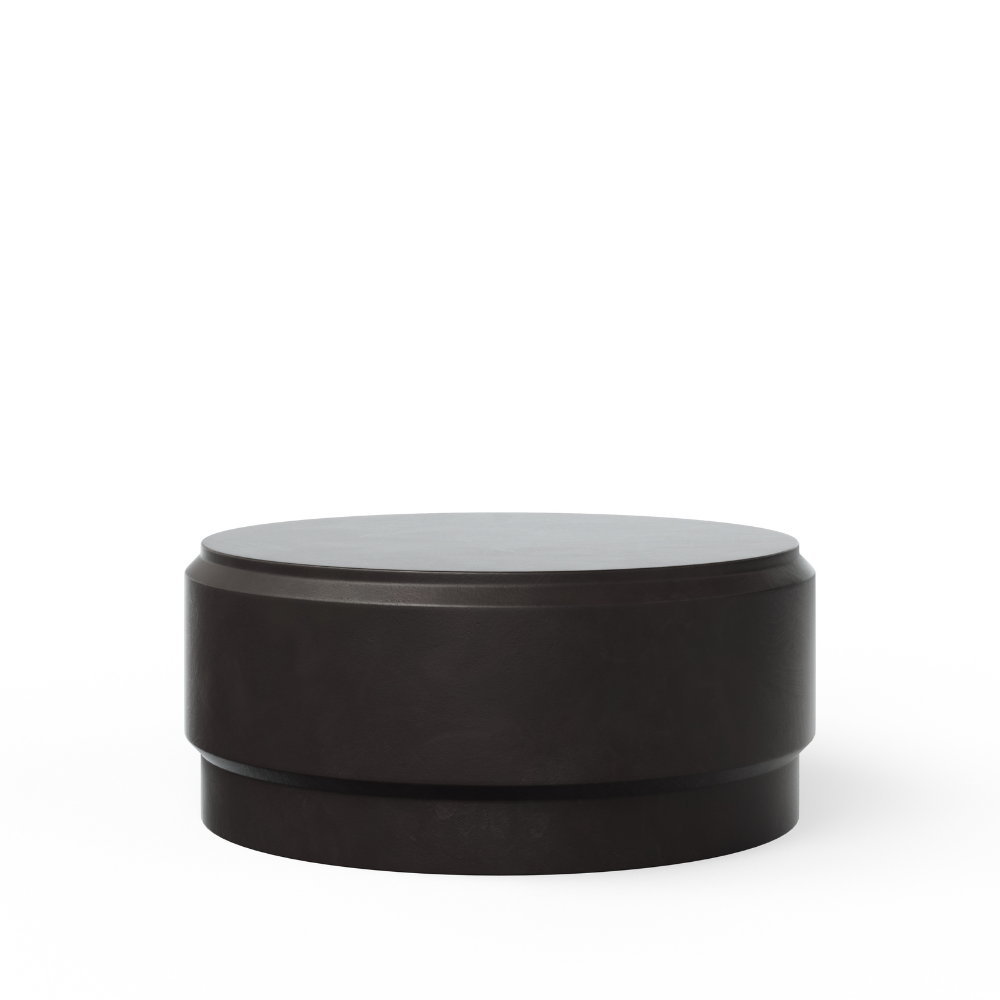 Outdoor Concrete Round Coffee Table - Durable Weatherproof Barrel Design for Patio, Garden, and Backyard Decor