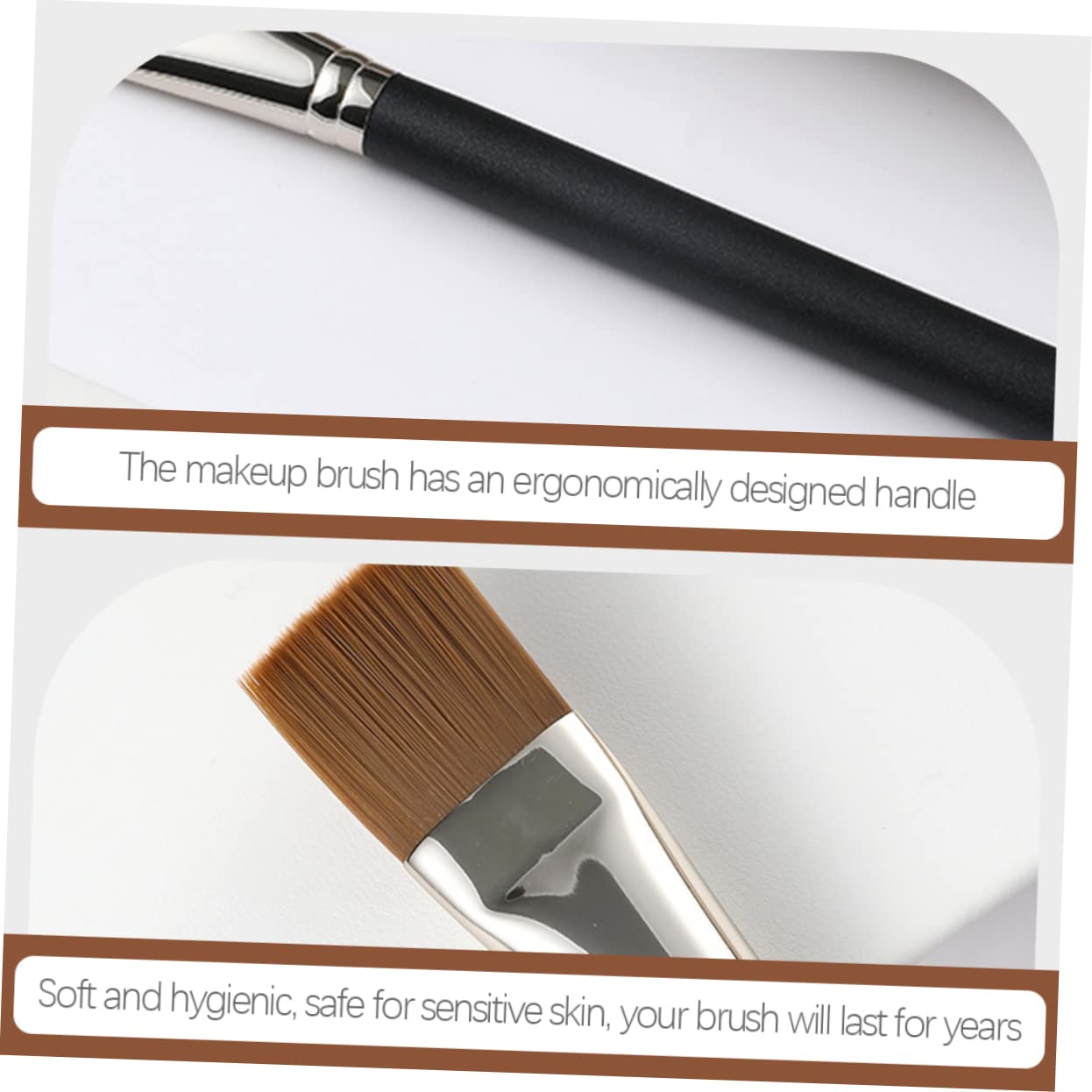 Beatifufu 2 Pack Ergonomic Face Mask Brush - Soft Flat Head Makeup Brush for Foundation & Liquid Cosmetics | Travel Size, Hypoallergenic for Sensitive Skin | Perfect for Daily Makeup & On-the-Go Touch Ups