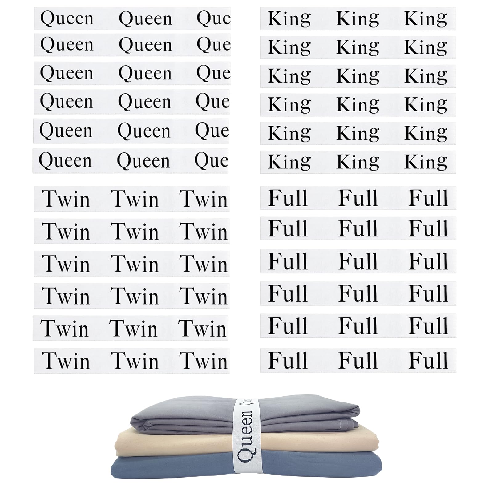 24-Piece Elastic Bed Sheet Organizer Bands - Queen/King/Twin/Full Size Sheet Straps for Closet & Storage Organization - Perfect for Labeling & Securing Linens, Bedding Sets - Ideal for Home, Hotel, and Airbnb Use