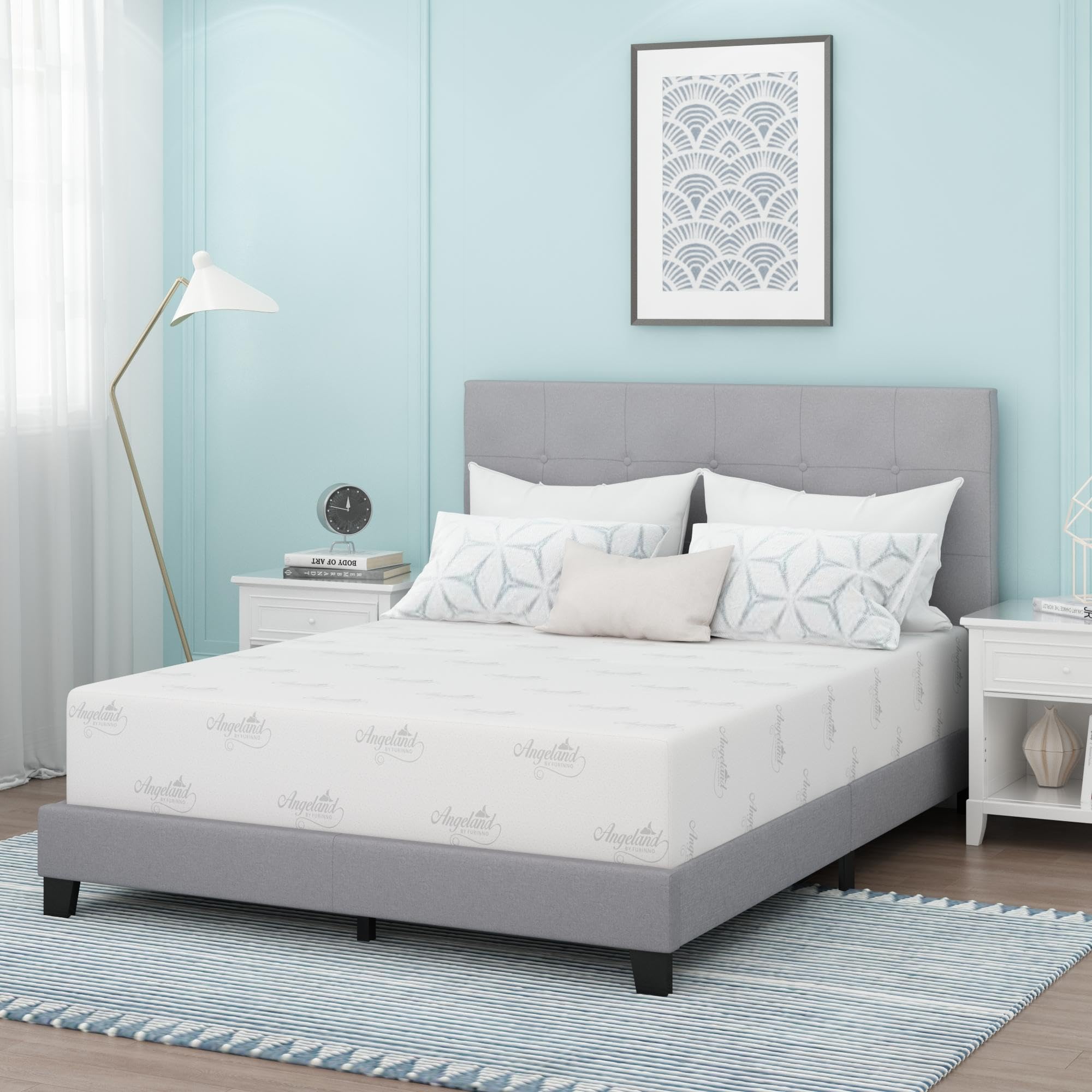 Furinno Angeland Luxury III 12-Inch Twin Gel Infused Memory Foam Mattress - CertiPUR-US Certified, Pressure Relieving & Hypoallergenic - Perfect for Guest Rooms, Dormitories & Small Bedrooms