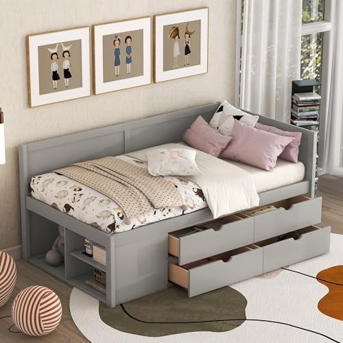 Gray With 4 Drawers