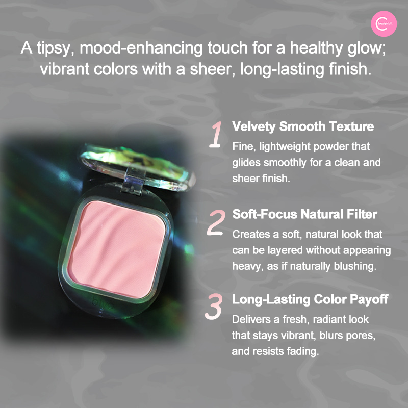Biya Mirage Wave Blush Palette - 6 Color Matte & Shimmer Blush Set for Cheeks, Buildable & Blendable Makeup - Perfect for Everyday Wear, Date Night & Special Occasions