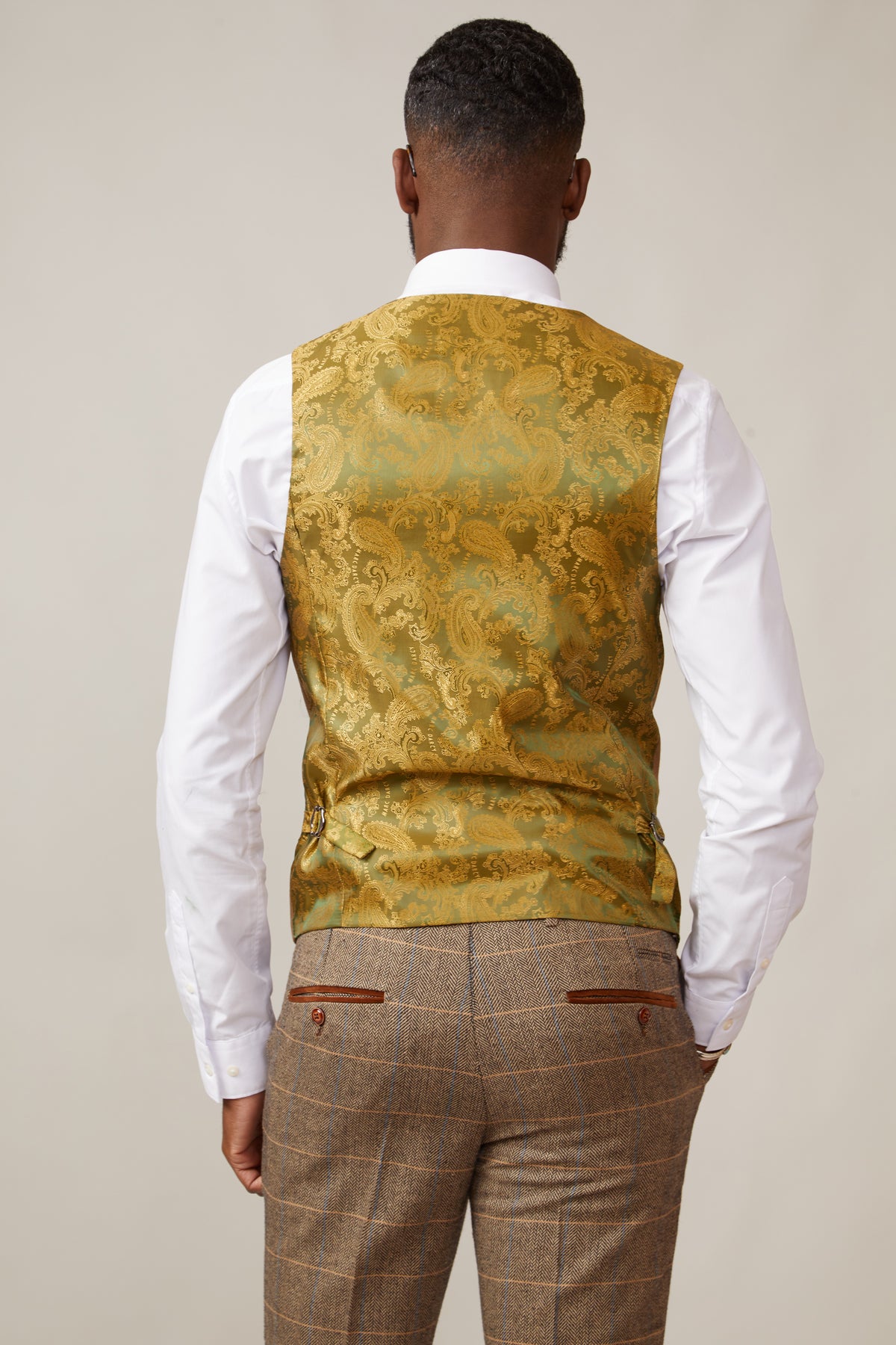 Stylish KELVIN Tan Double Breasted Waistcoat Vest for Men - Formal & Business Attire - Perfect for Weddings, Office & Special Occasions