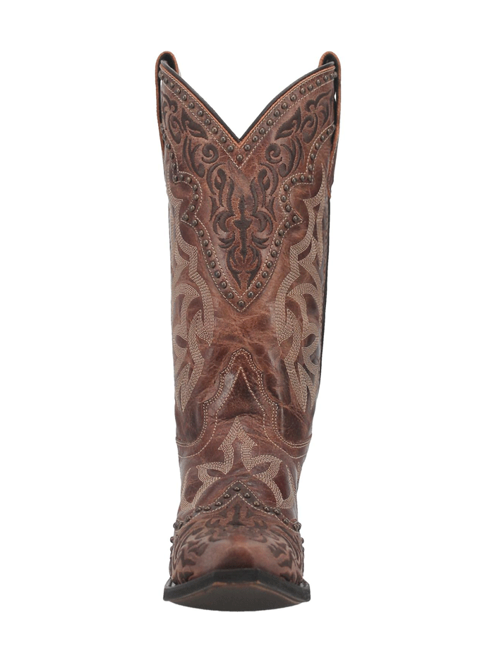 Laredo 52410 Women's Braylynn Leather Boots - Brown Cowboy Boots for Western Riding, Country Fashion & Outdoor Activities