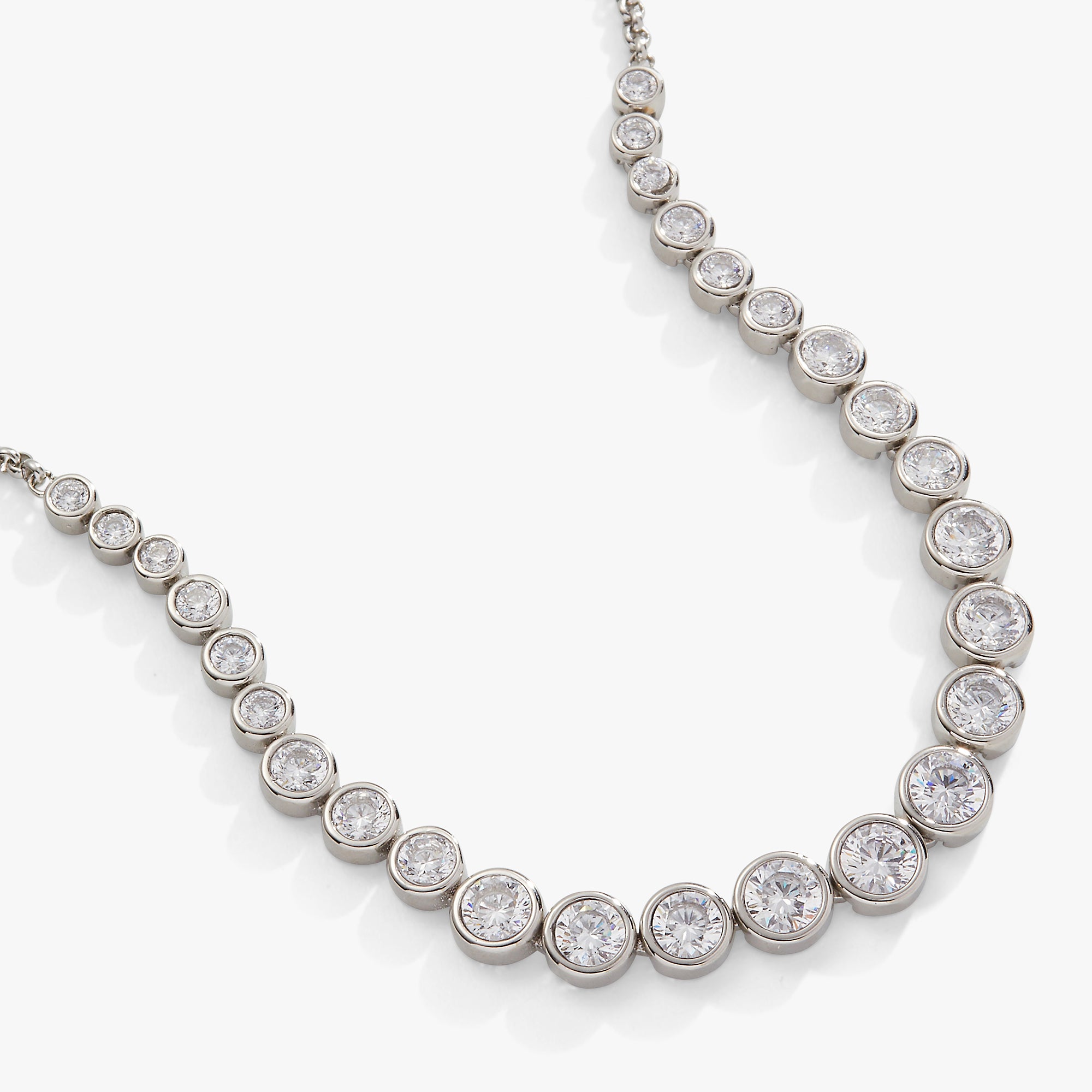 Elegant Crystal Tennis Necklace for Women - Sparkling Diamond-Cut Glass Beads, 18K Gold Plated Chain - Perfect for Weddings, Parties & Special Occasions