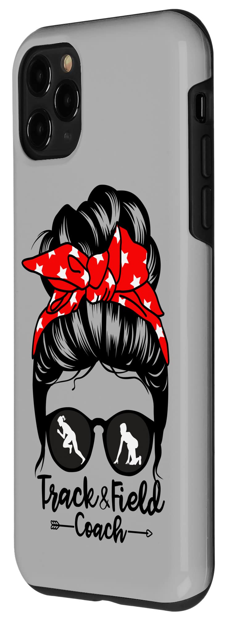 iPhone 11 Pro Case - Funny Track & Field Coach Design with Messy Bun Hair - Perfect for Runners & Athletes - Durable Protective Cover for Sports & Workouts